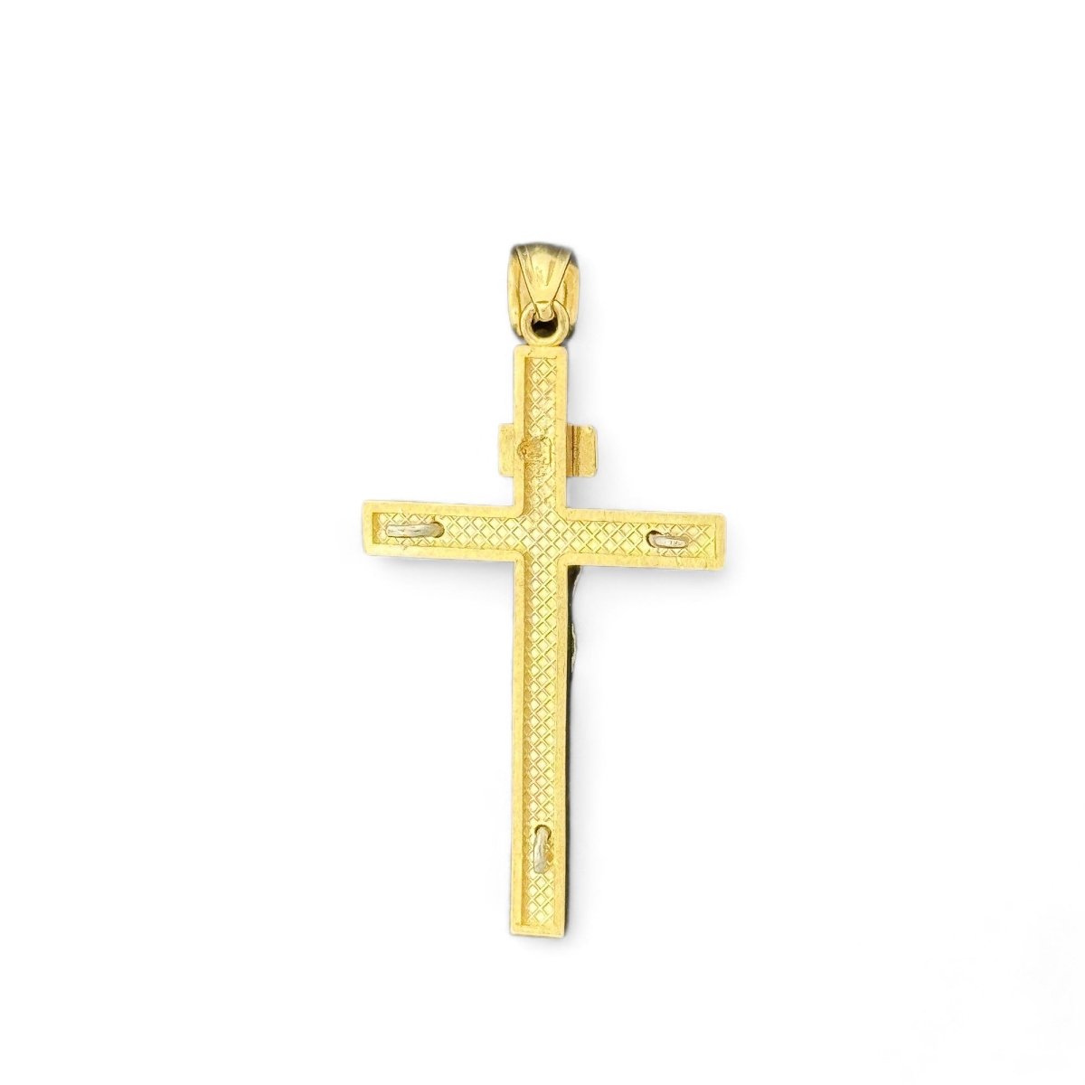 14KT Yellow Gold Crucifix Pendant with INRI Detail - 2.17gms