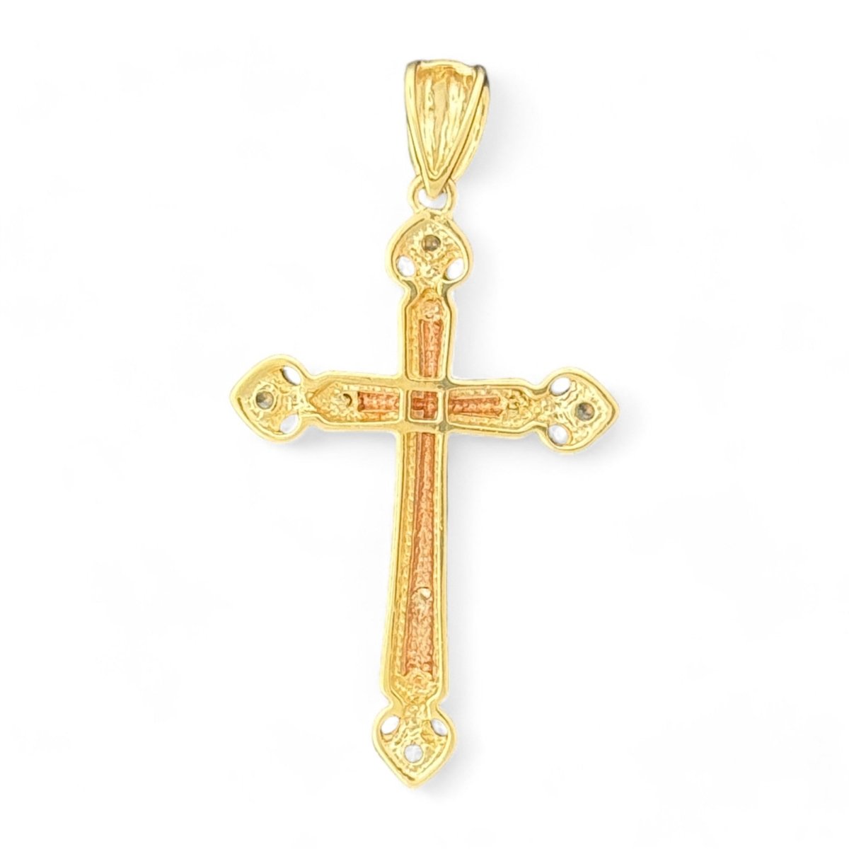 14KT Yellow Gold Detailed Crucifix Pendant - 3.56g