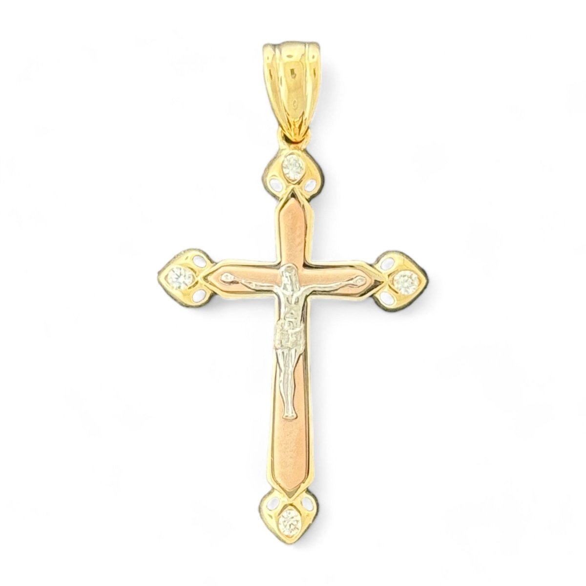 14KT Yellow Gold Detailed Crucifix Pendant - 3.56g