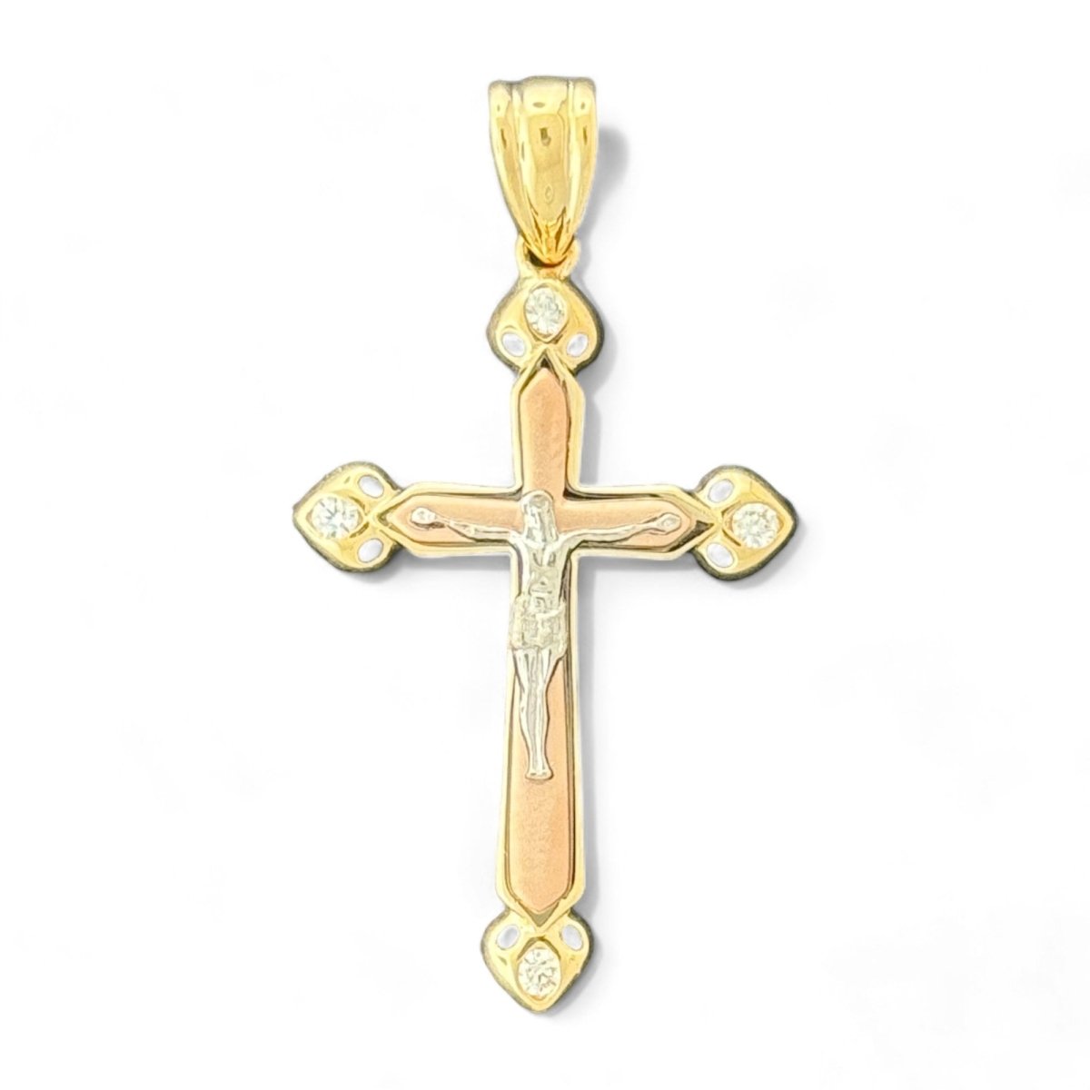 14KT Yellow Gold Detailed Crucifix Pendant - 3.56g