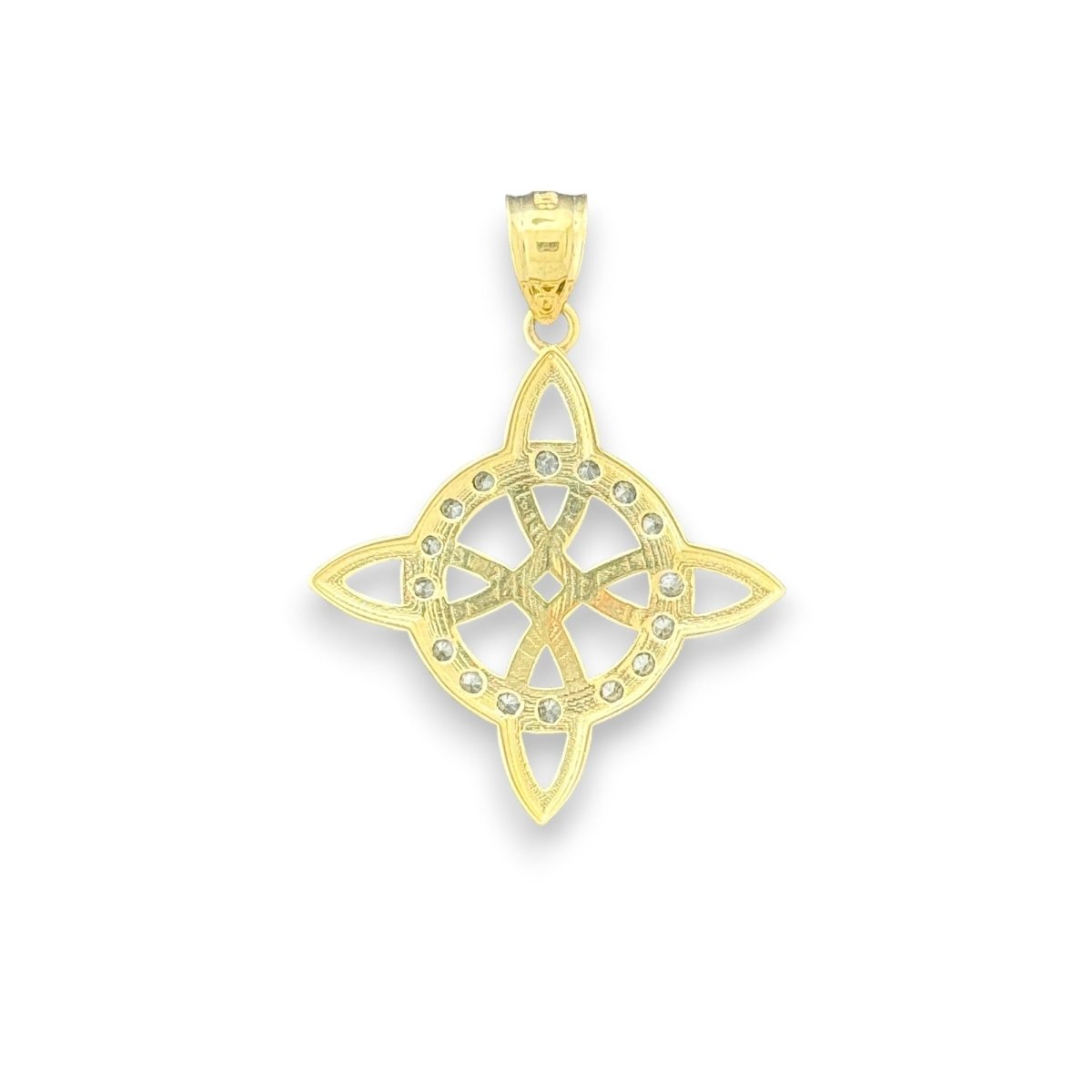 14KT Yellow Gold Diamond Celtic Knot Pendant