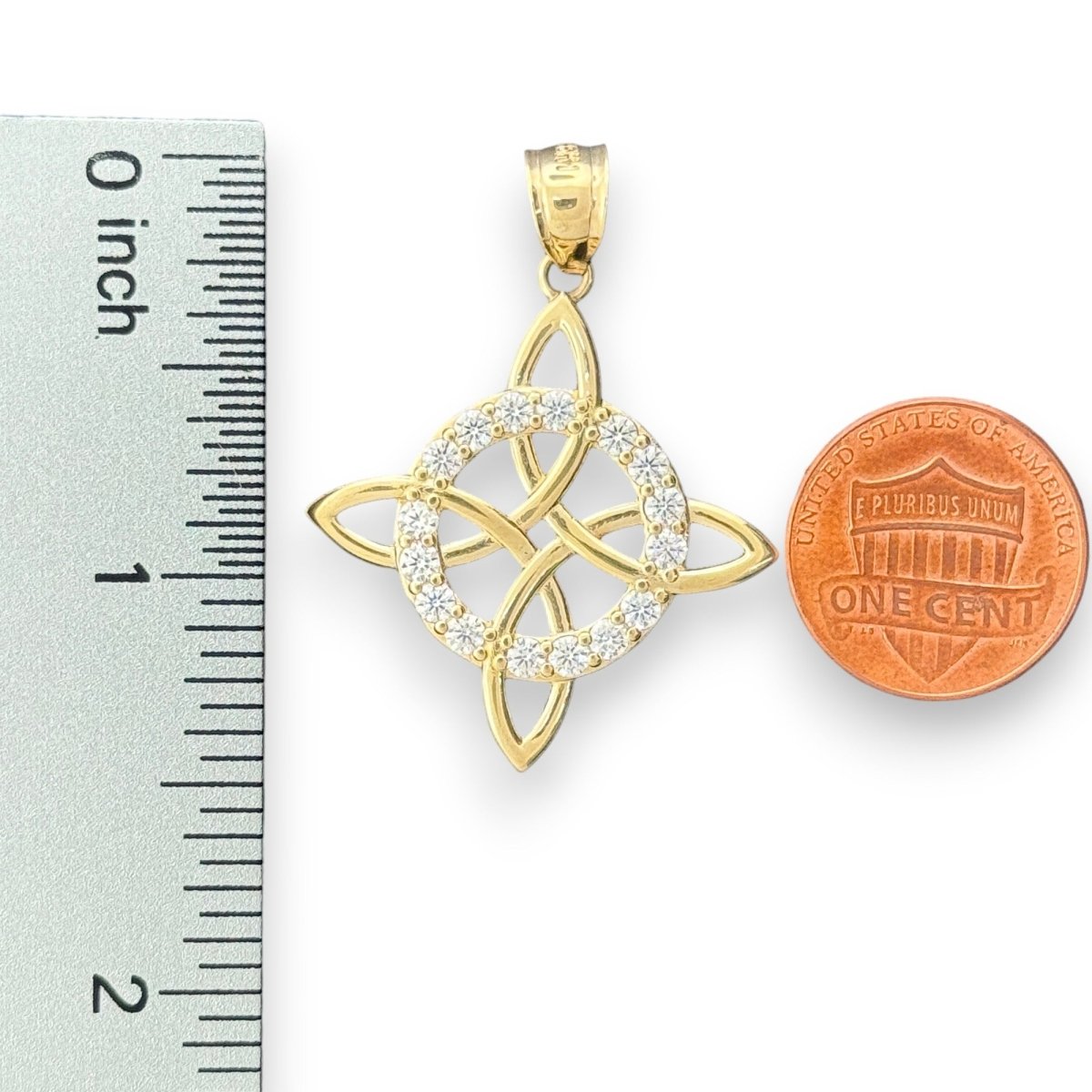 14KT Yellow Gold Diamond Celtic Knot Pendant