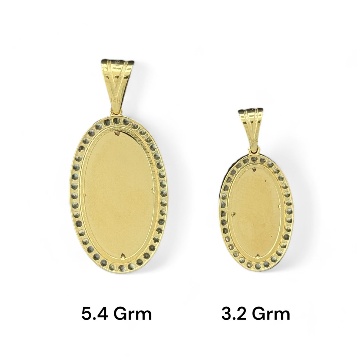 14KT Yellow Gold Enamel Saint Jude Pendants - 5.4g & 3.2g
