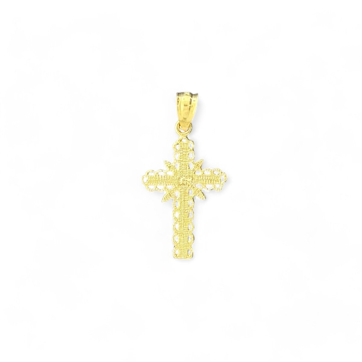 14KT Yellow Gold Filigree Crucifix Pendant - 0.91gms