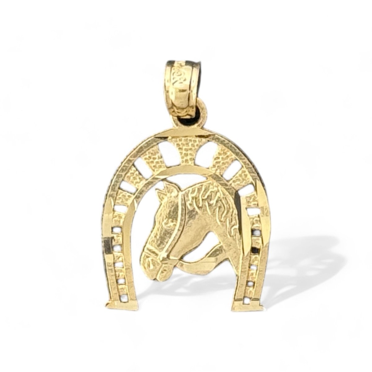 14KT Yellow Gold Horse and Horseshoe Pendant