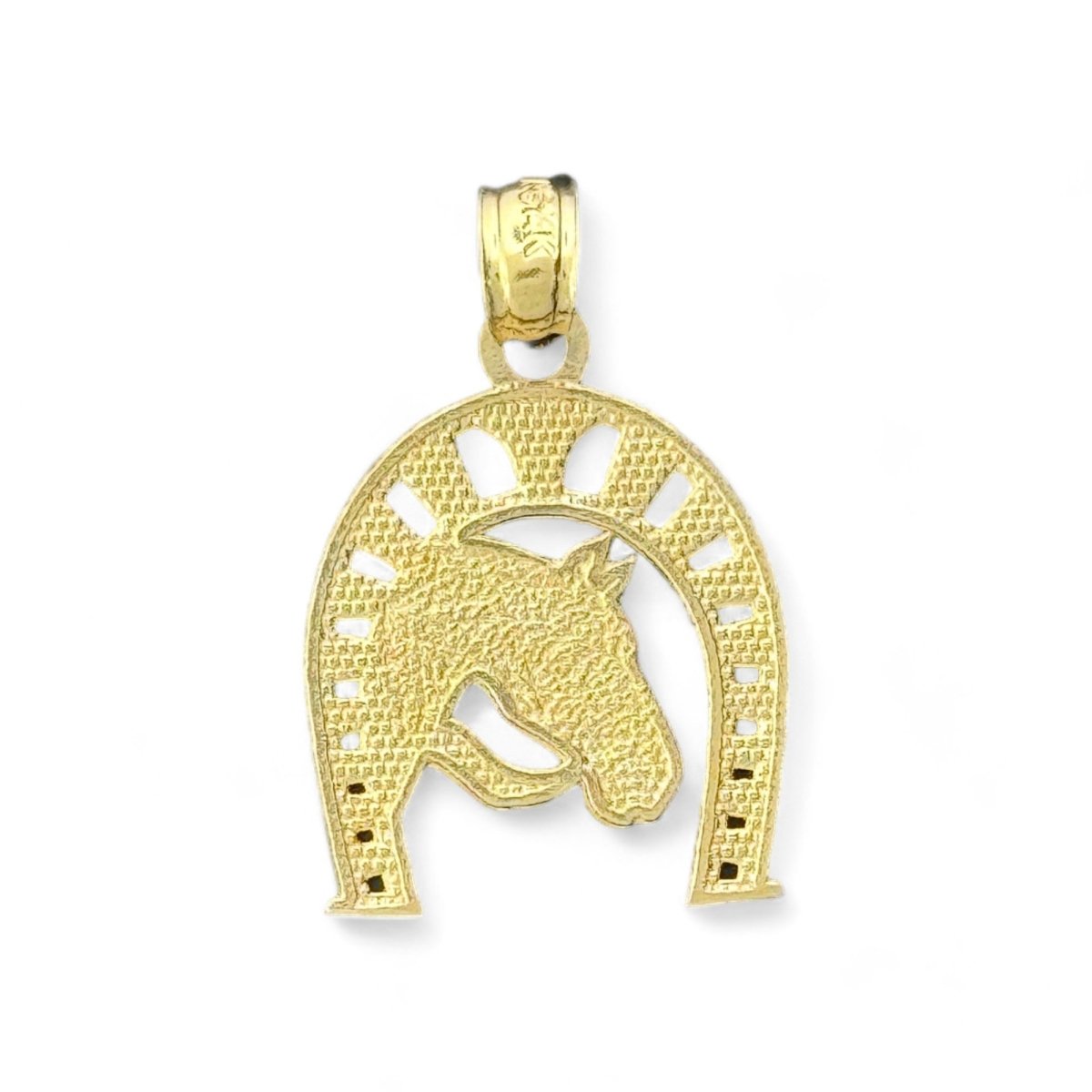 14KT Yellow Gold Horse and Horseshoe Pendant