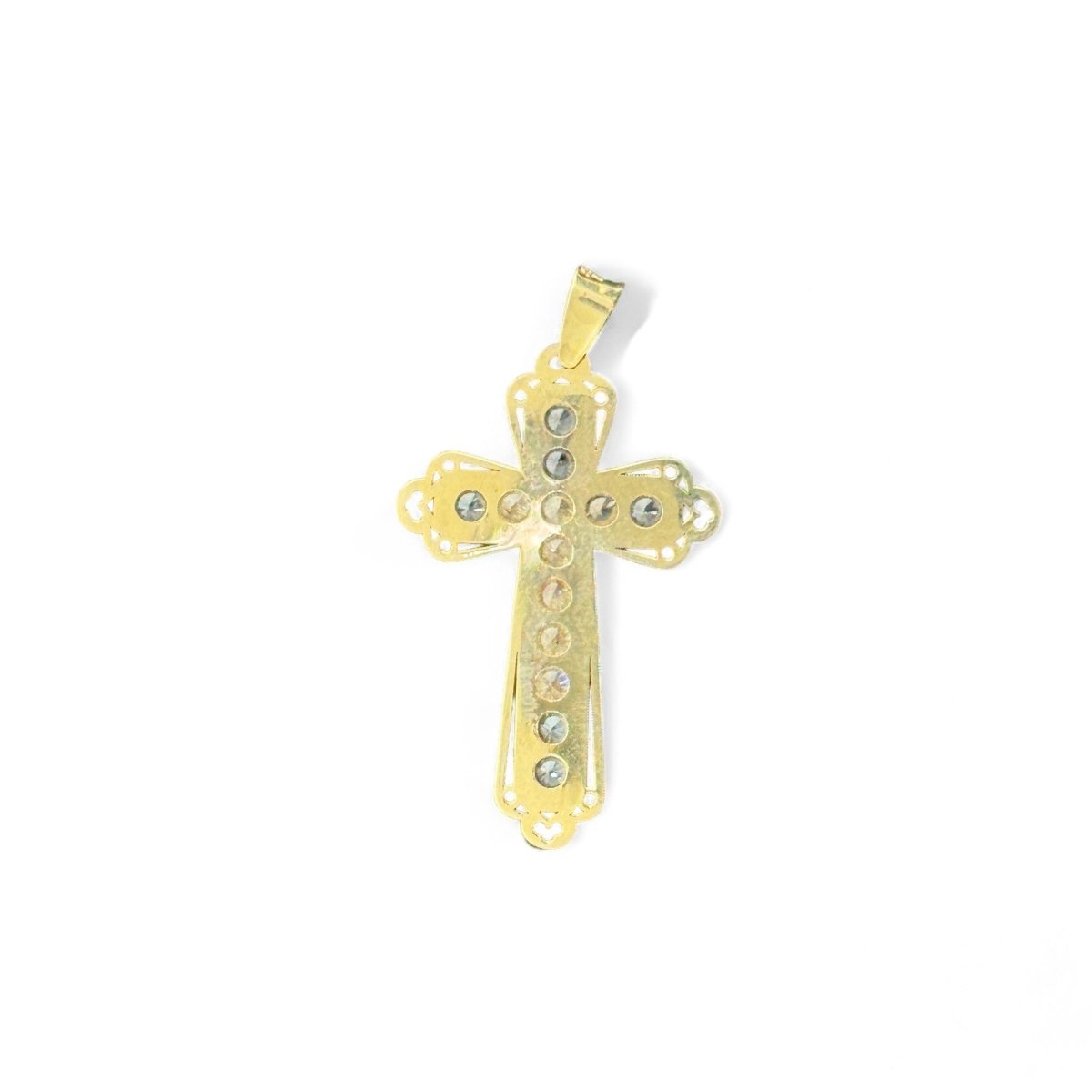 14KT Yellow Gold Intricate Crucifix Pendant - 0.88gms