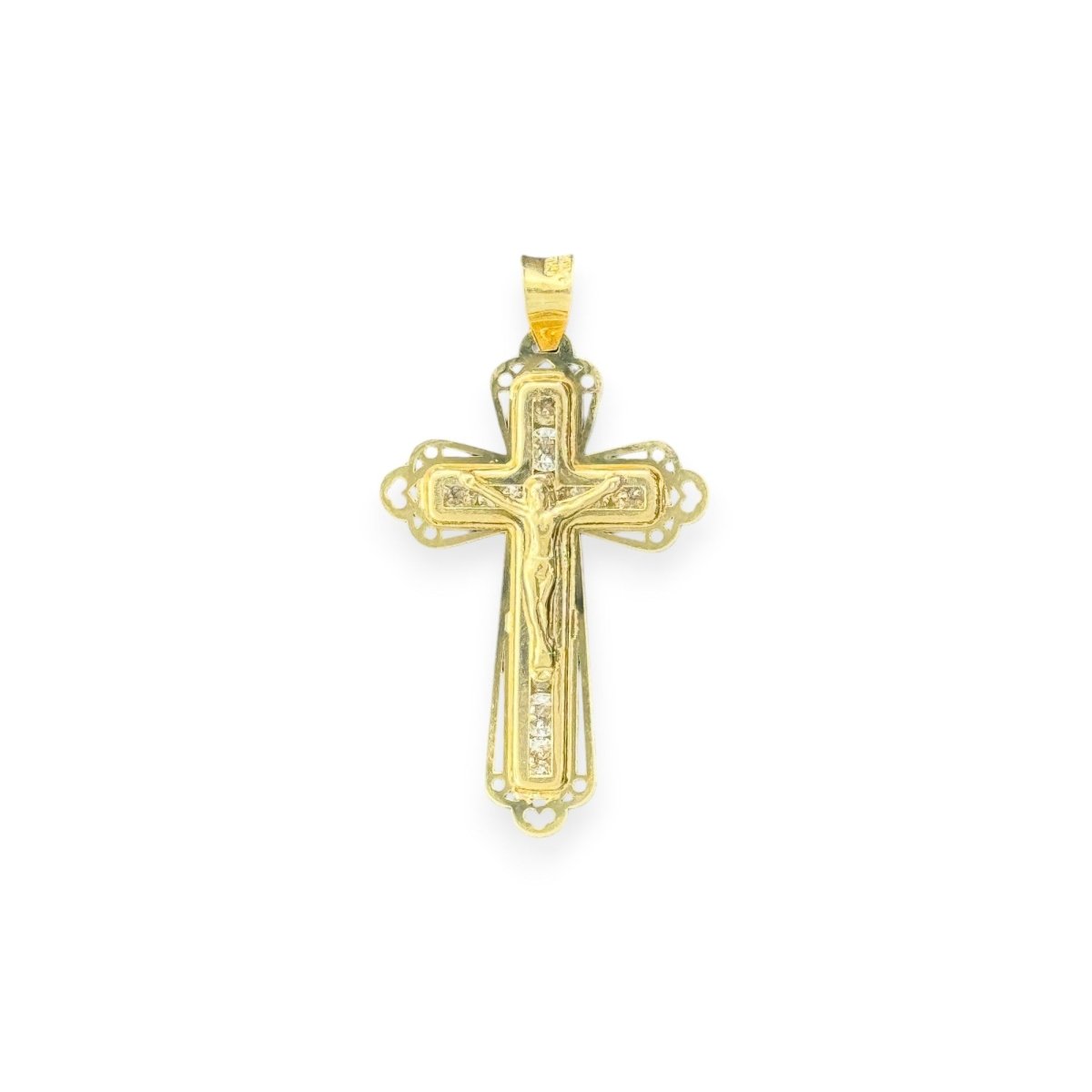 14KT Yellow Gold Intricate Crucifix Pendant - 0.88gms