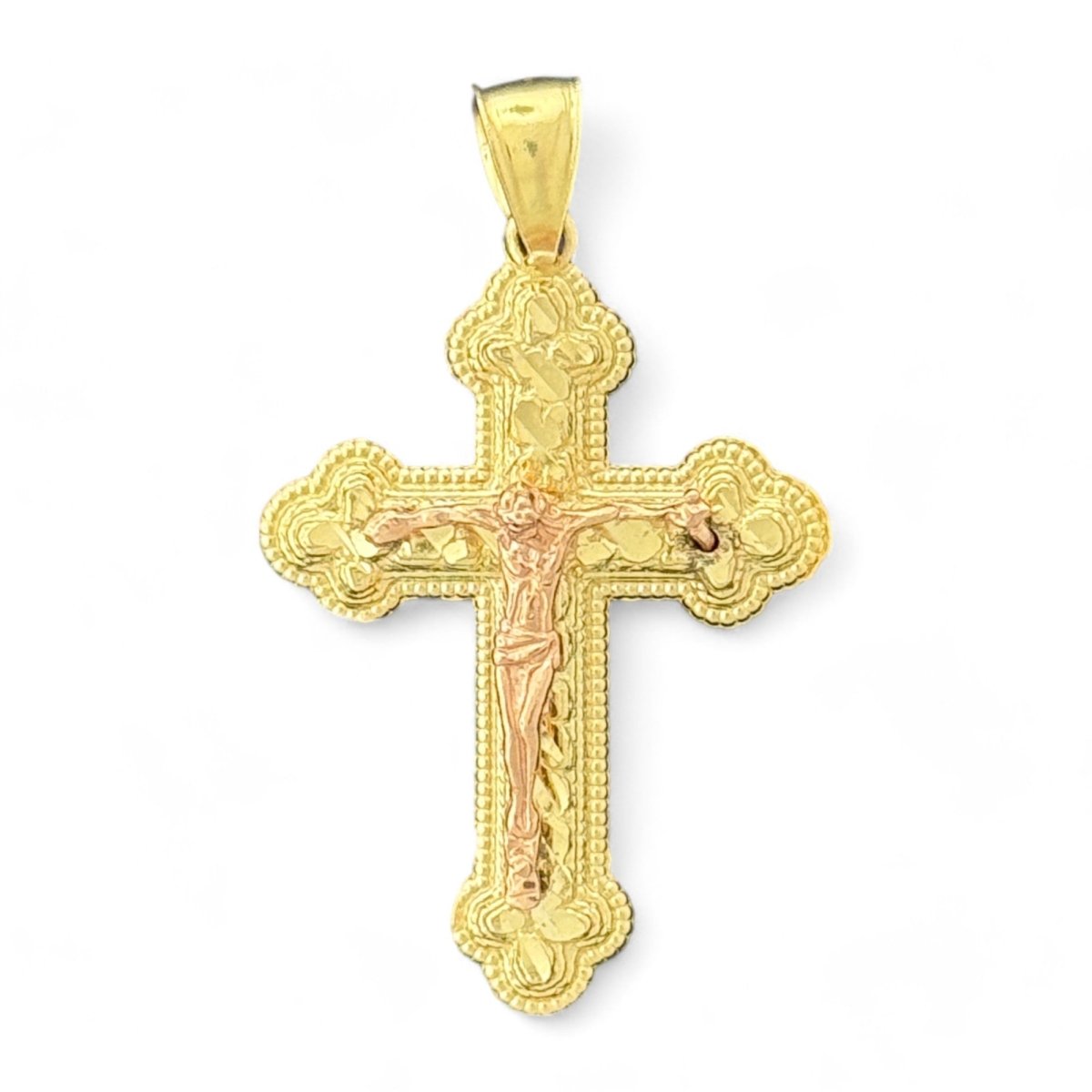 14KT Yellow Gold Ornate Crucifix Pendant - 2.55g