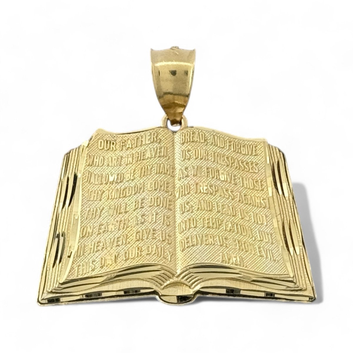 14KT Yellow Gold Our Father Prayer Book Pendant