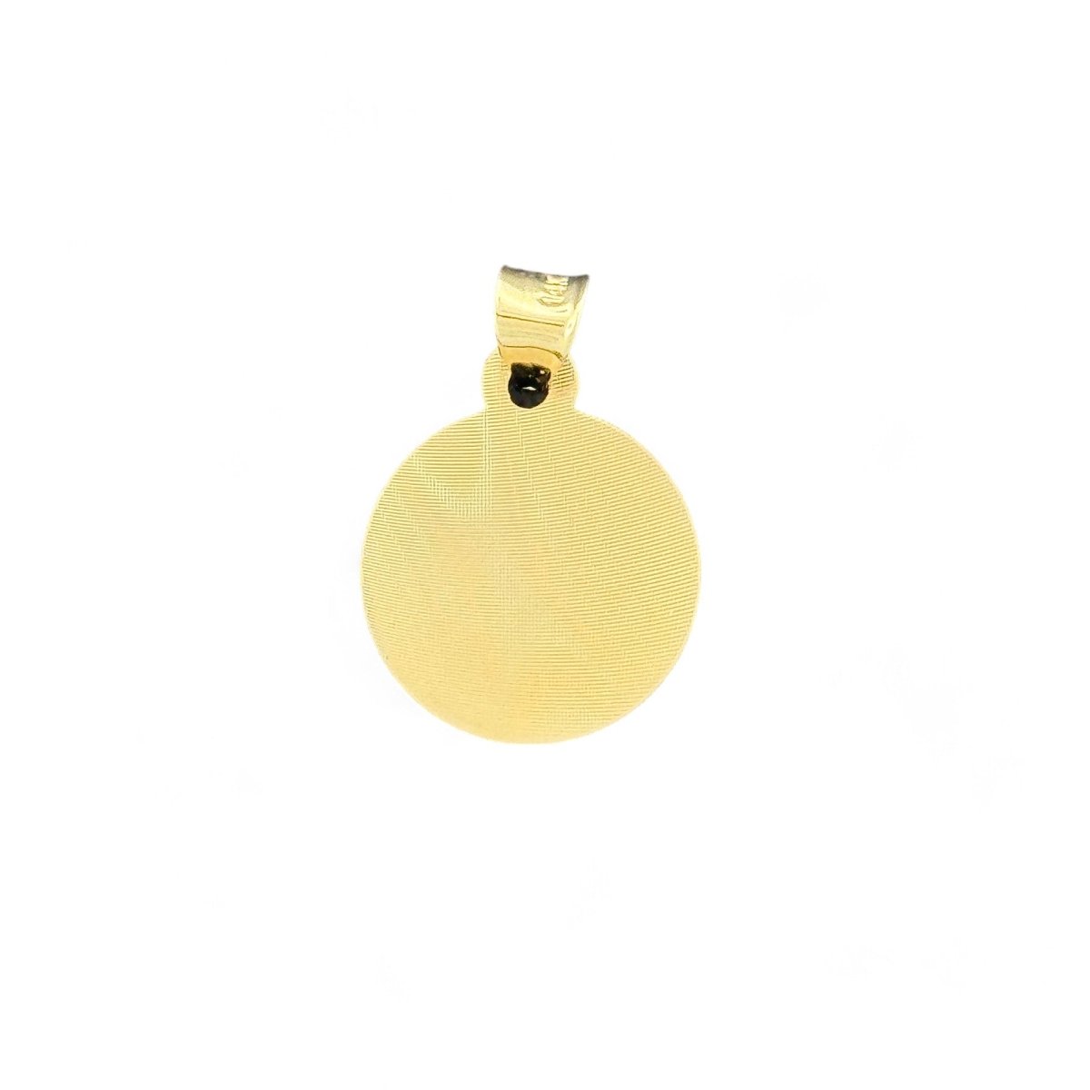 14KT Yellow Gold Round Baptism Pendant with Holy Family