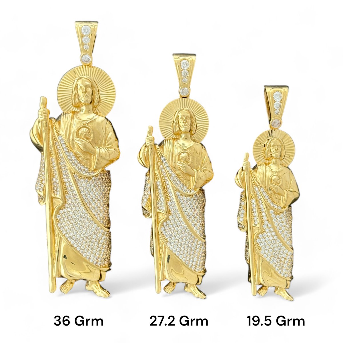 14KT Yellow Gold Saint Jude 3D Shape Pendants
