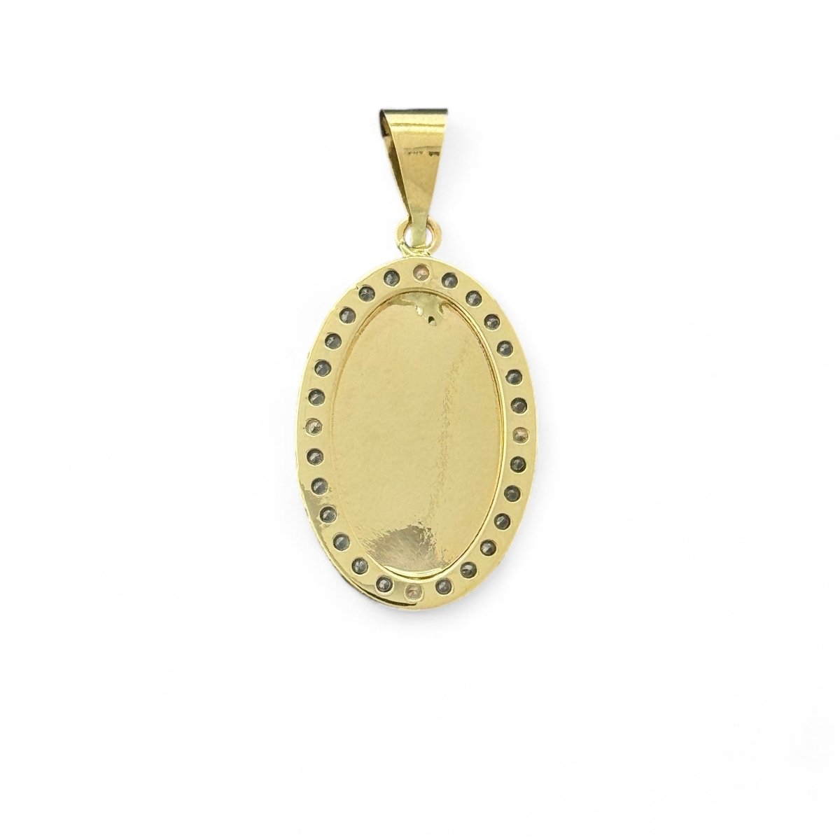 14KT Yellow Gold Saint Jude Pendant with CZ Stones