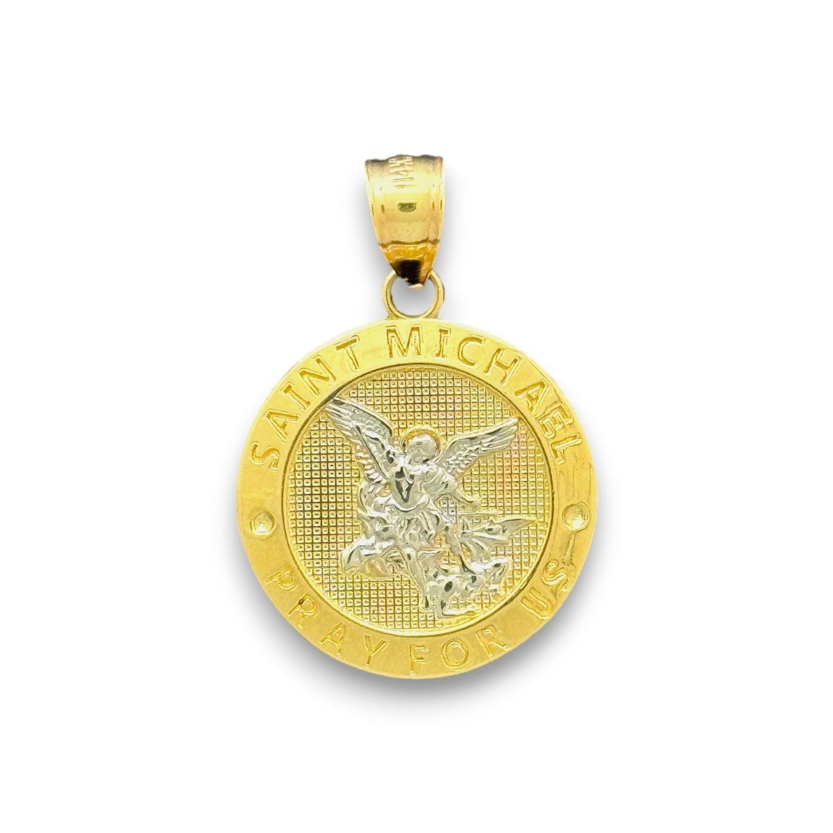 14KT Yellow Gold Saint Michael Medallion Pendant