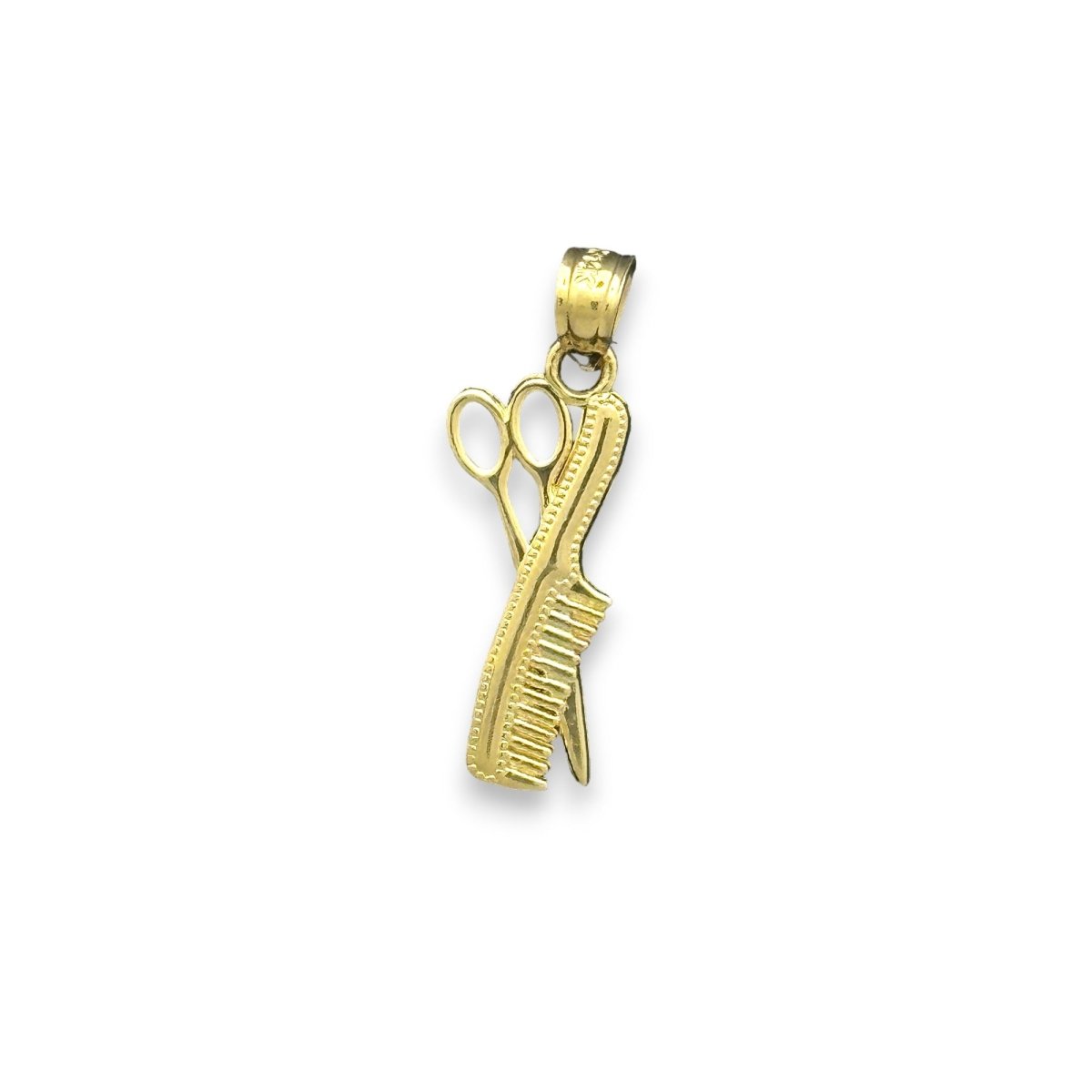 14KT Yellow Gold Scissors and Comb Pendant