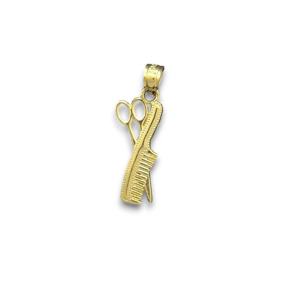 14KT Yellow Gold Scissors and Comb Pendant
