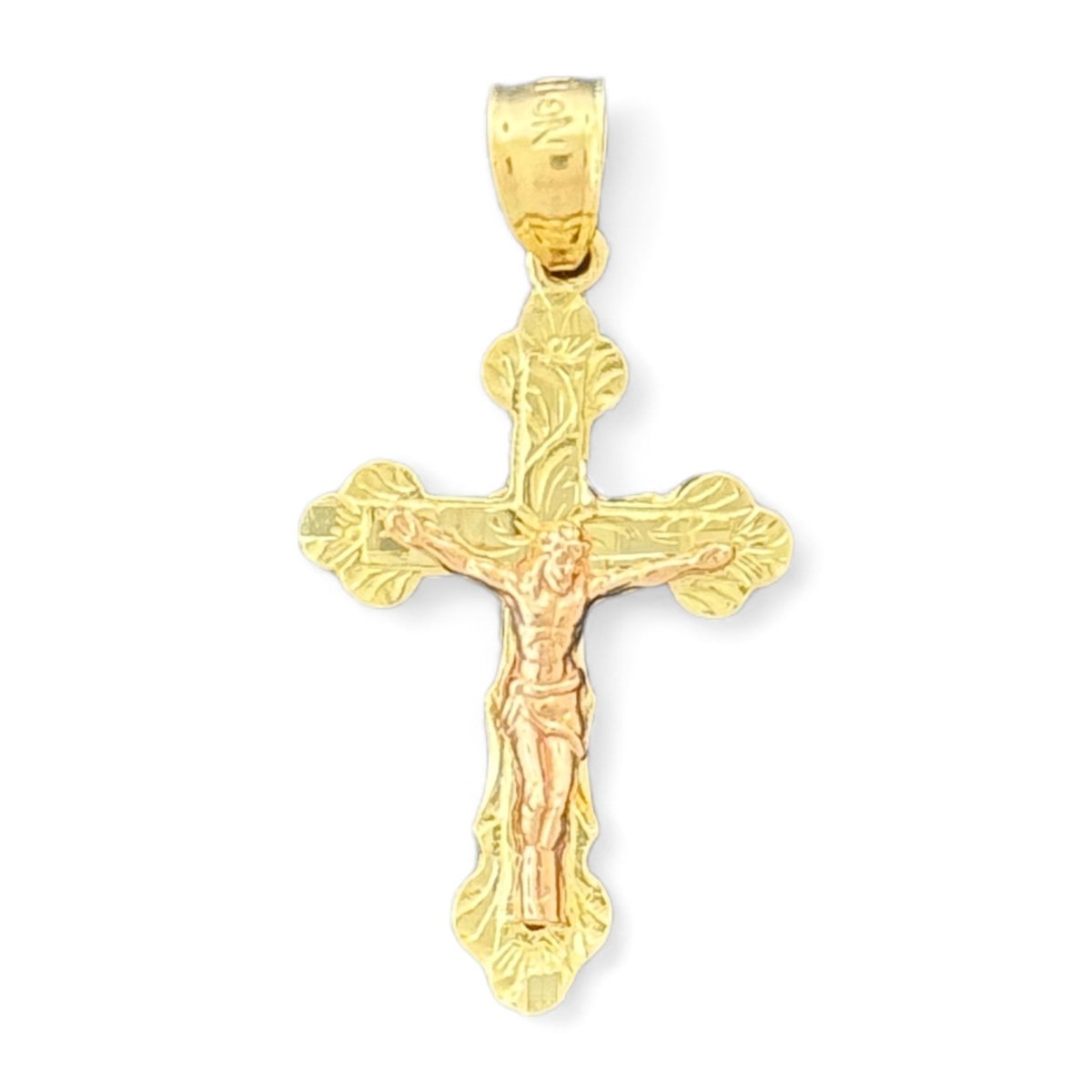 14KT Yellow Gold Sparkling Cross Pendant - 1.54g