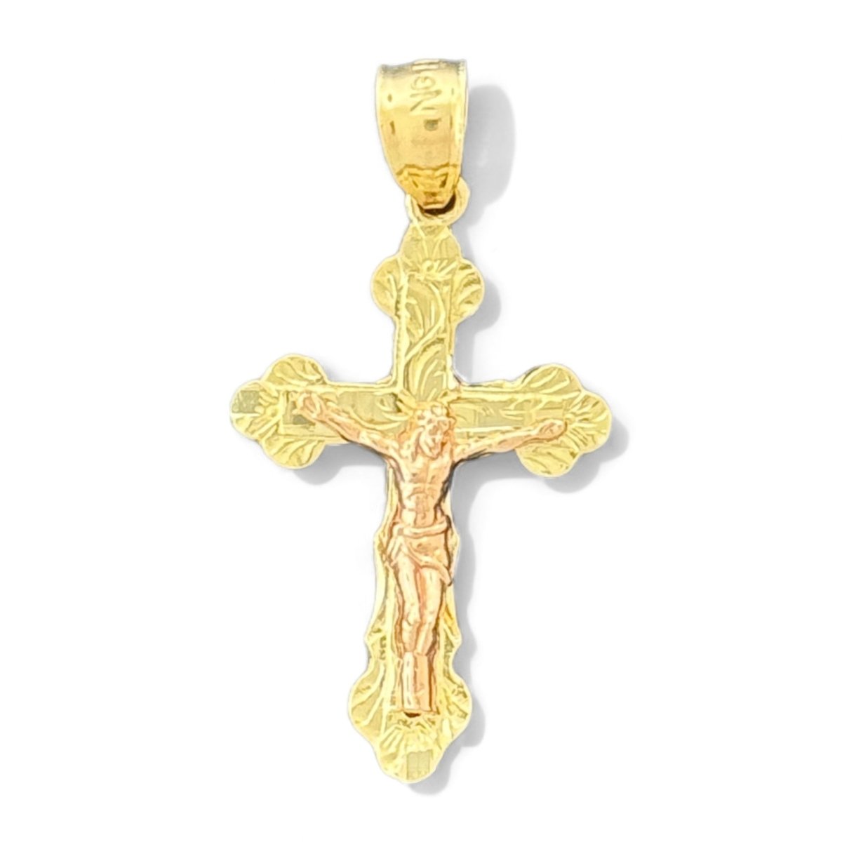 14KT Yellow Gold Sparkling Cross Pendant - 1.54g