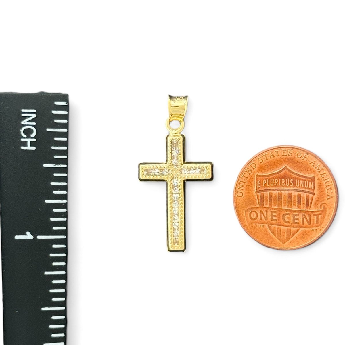 14KT Yellow Gold Sparkling Crucifix Pendant - 1gm