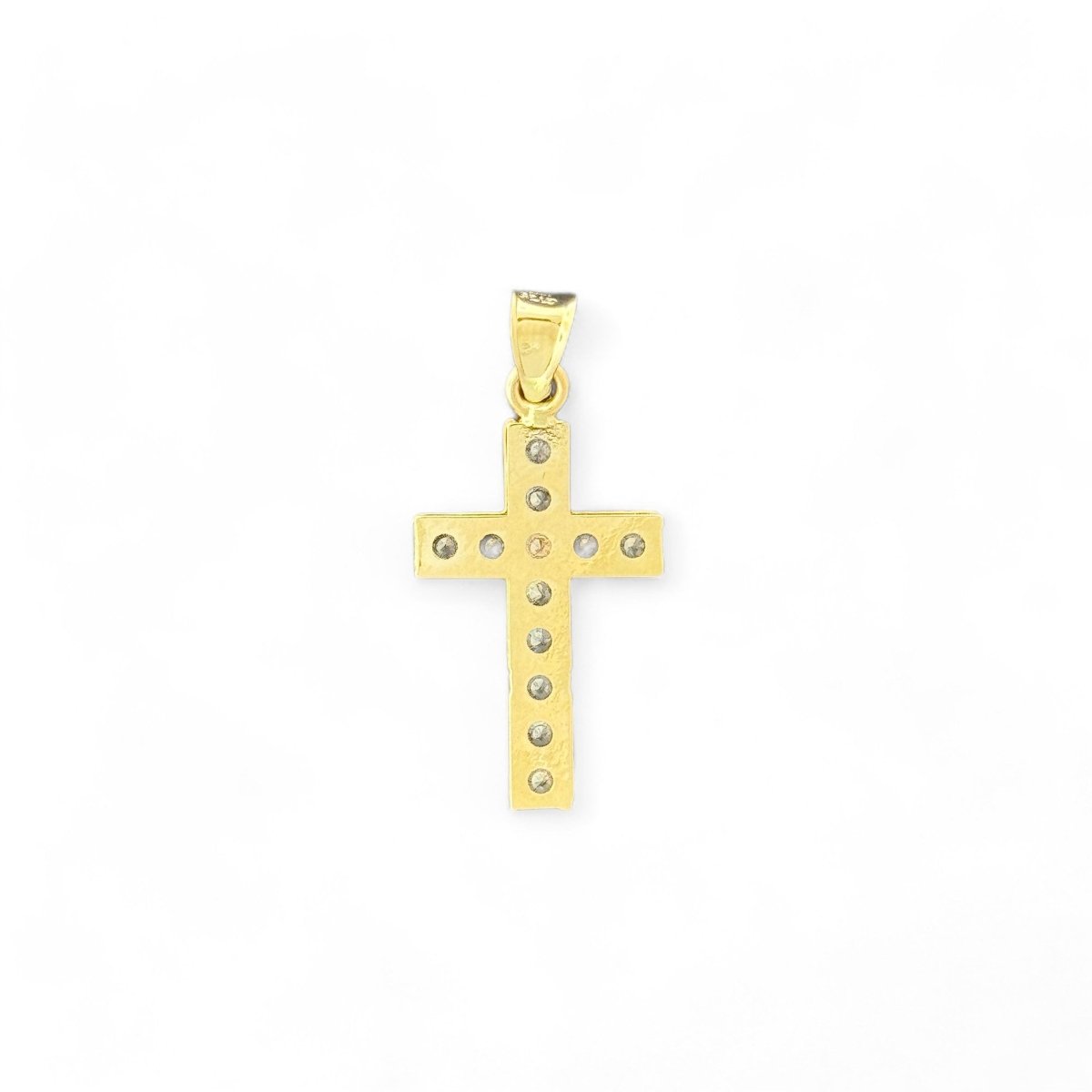 14KT Yellow Gold Sparkling Crucifix Pendant - 1gm