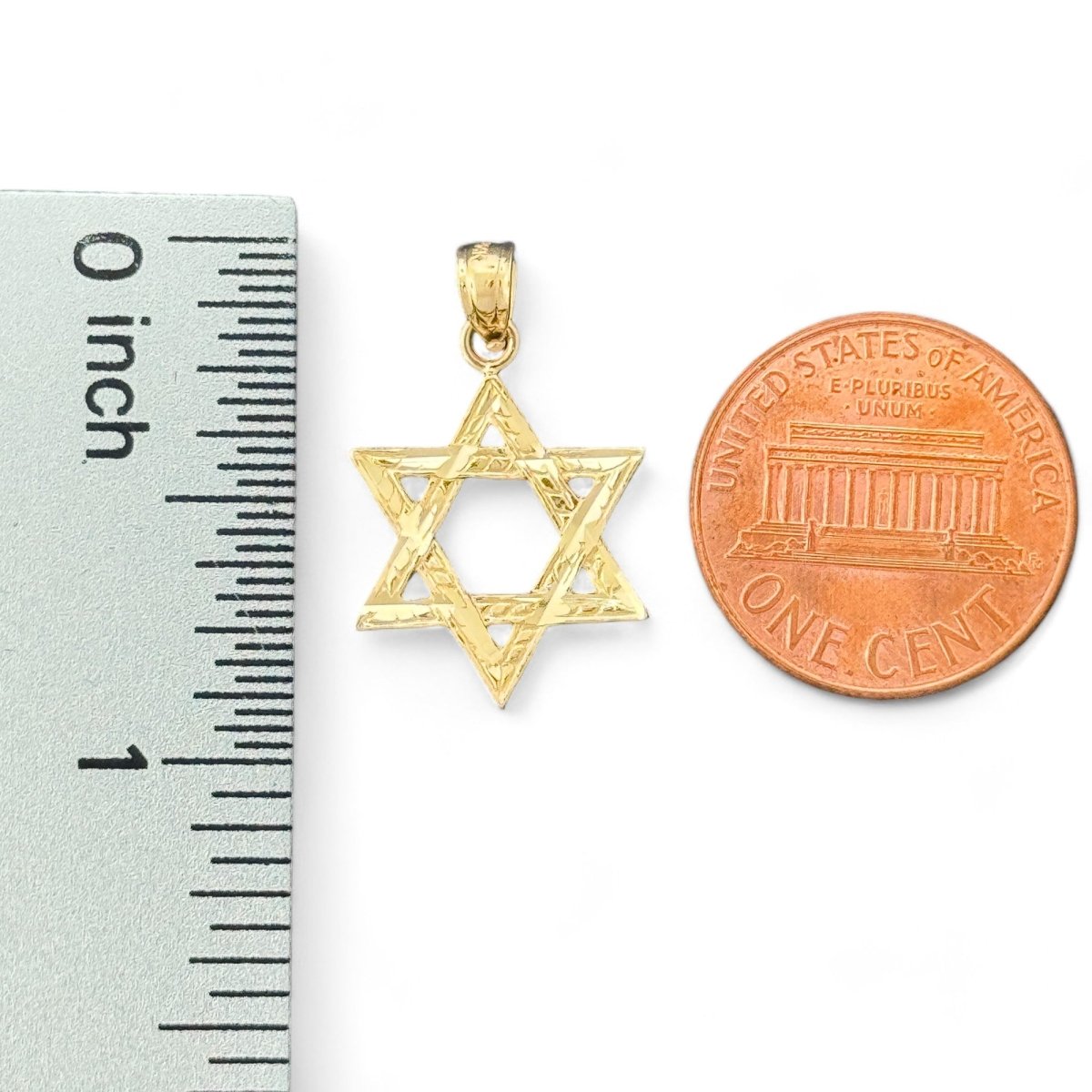 14KT Yellow Gold Star of David Pendant