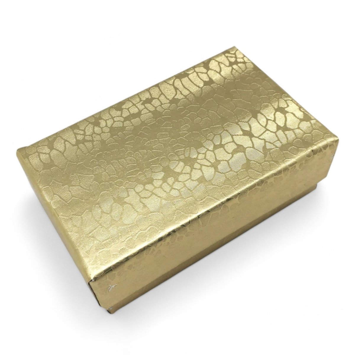 2 5/8" x 1 1/2" x 1" Gold Cotton filled paper box