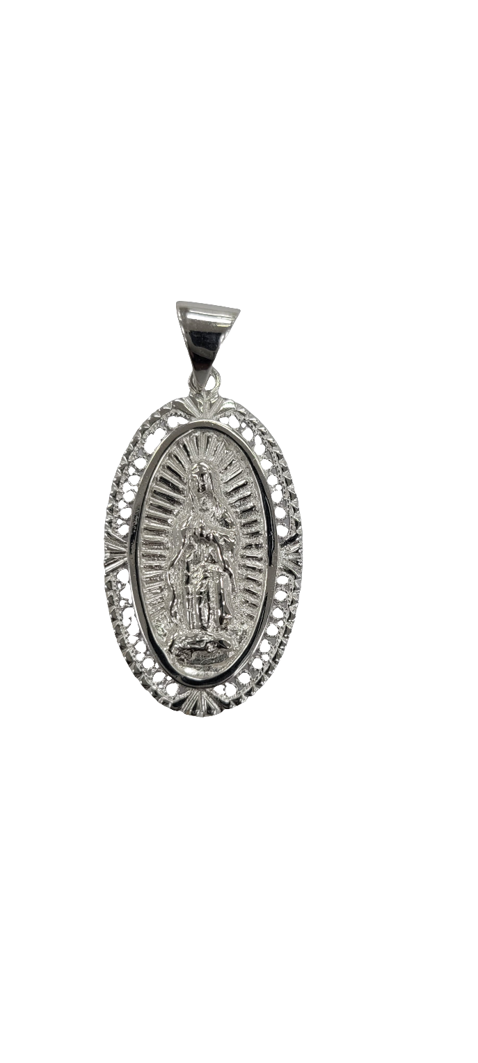 Silver virgin mary pendant 