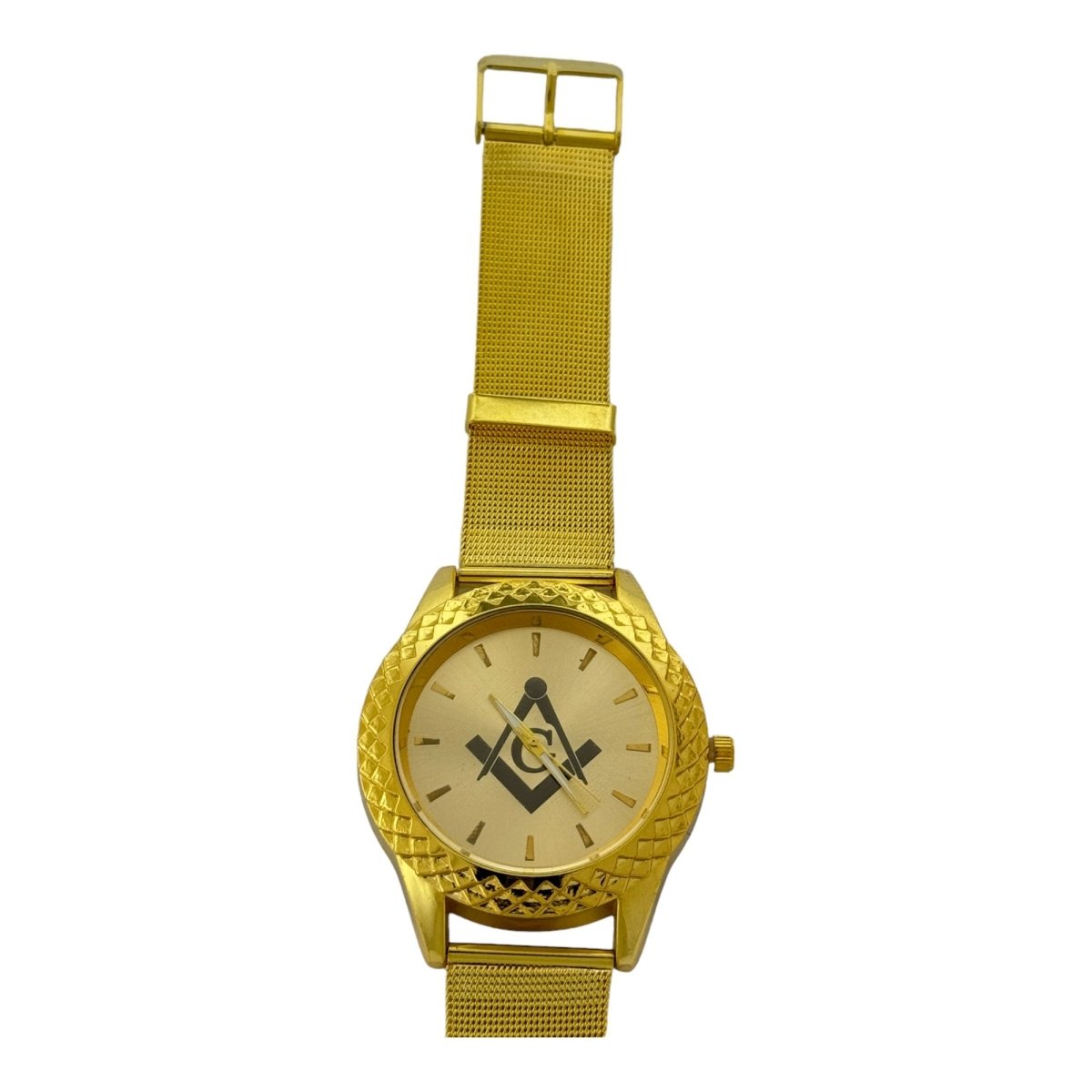 Captain Bling Masonic Gold Stainless Steel Strap Watch