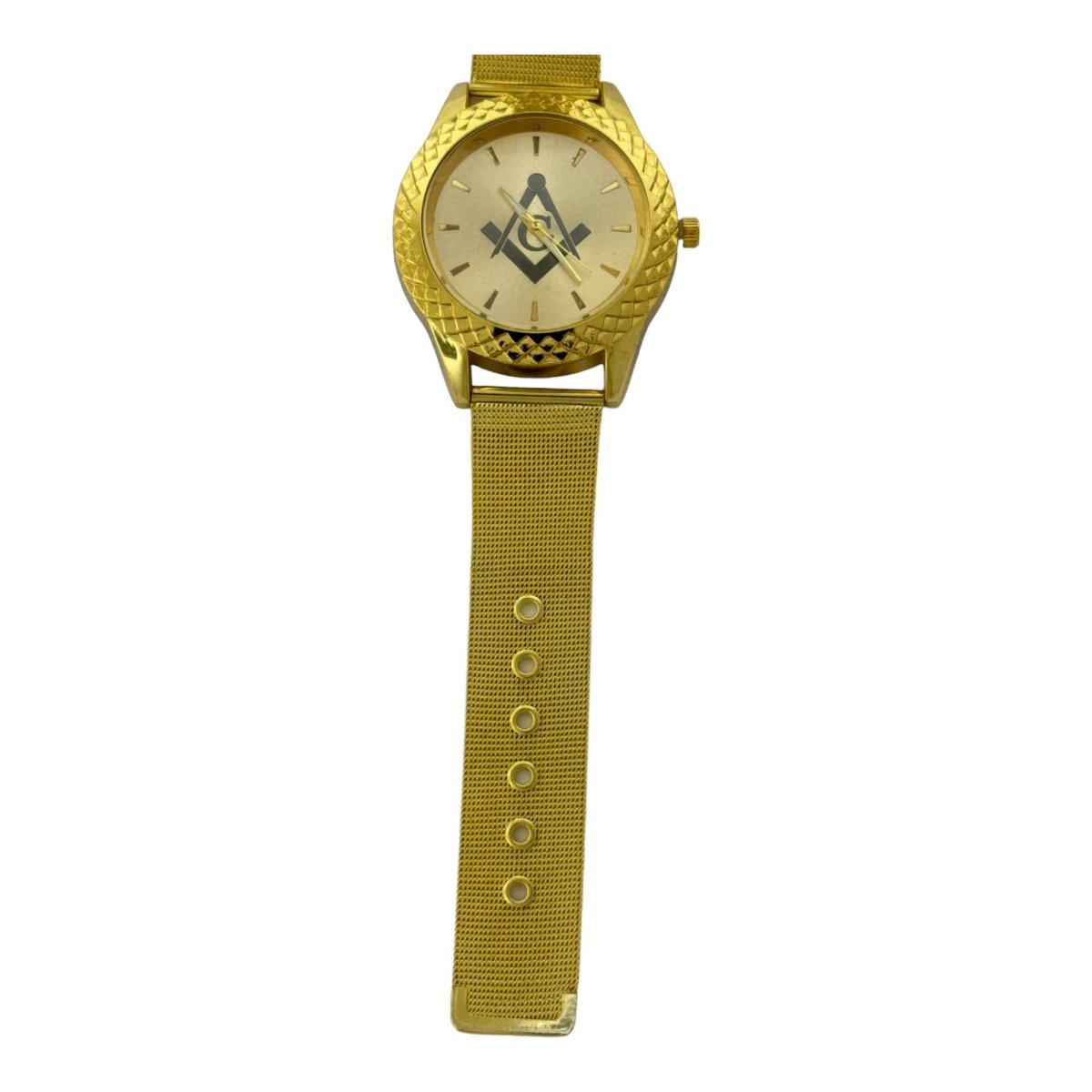 Captain Bling Masonic Gold Stainless Steel Strap Watch