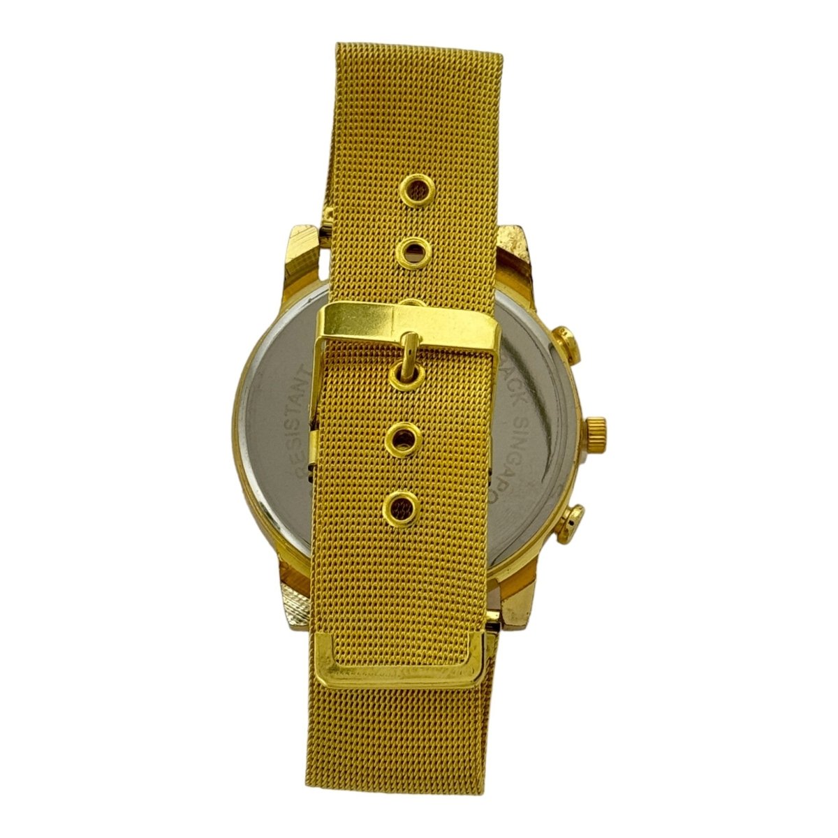 Captain Bling Masonic Gold Stainless Steel Strap Watch: Roman Numerals