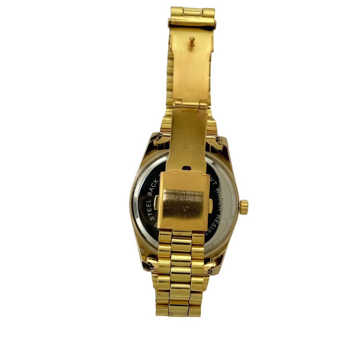 Captain Bling Masonic Gold Stainless Steel Watch: Black Tone