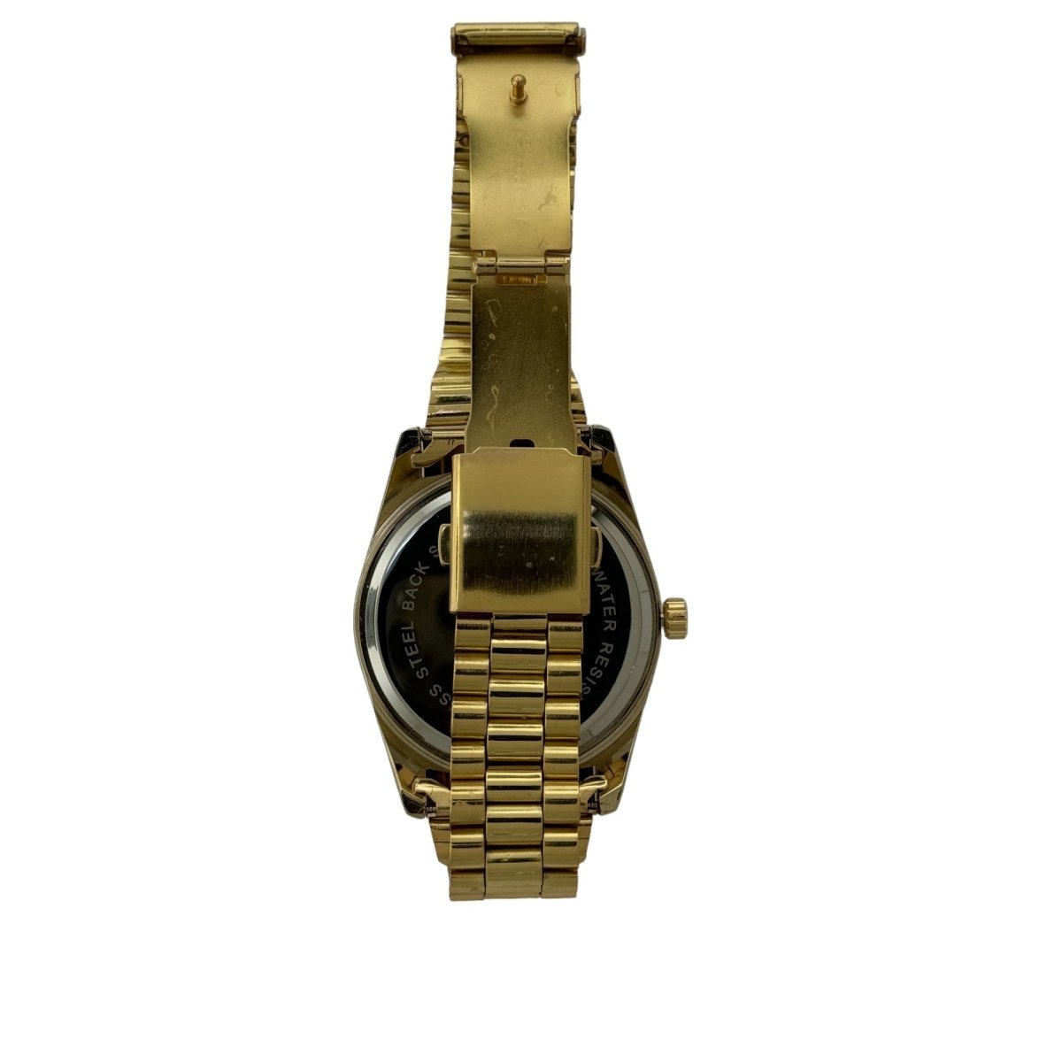 Captain Bling Masonic Gold Stainless Steel Watch: Black Tone with Roman Numerals