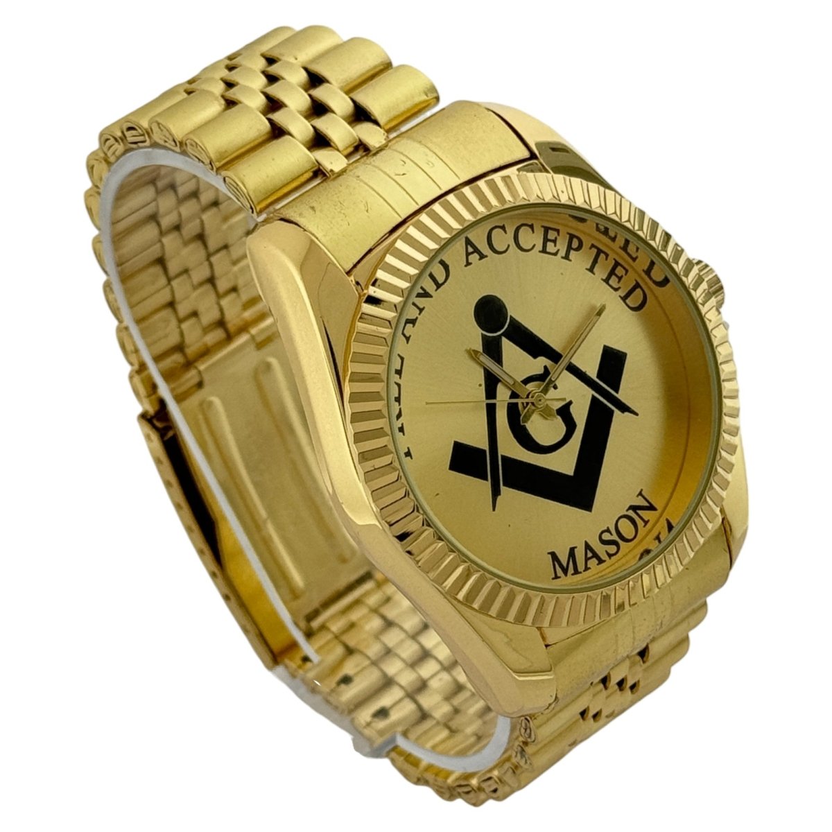 Captain Bling Masonic Gold Stainless Steel Watch: Free and Accepted