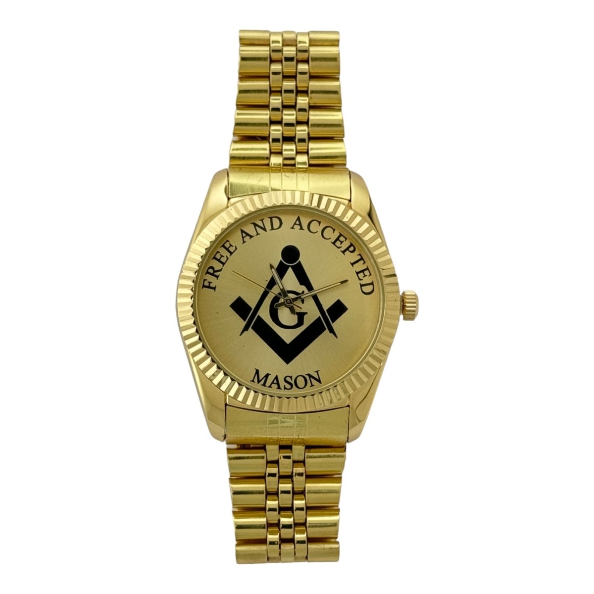 Captain Bling Masonic Gold Stainless Steel Watch: Free and Accepted