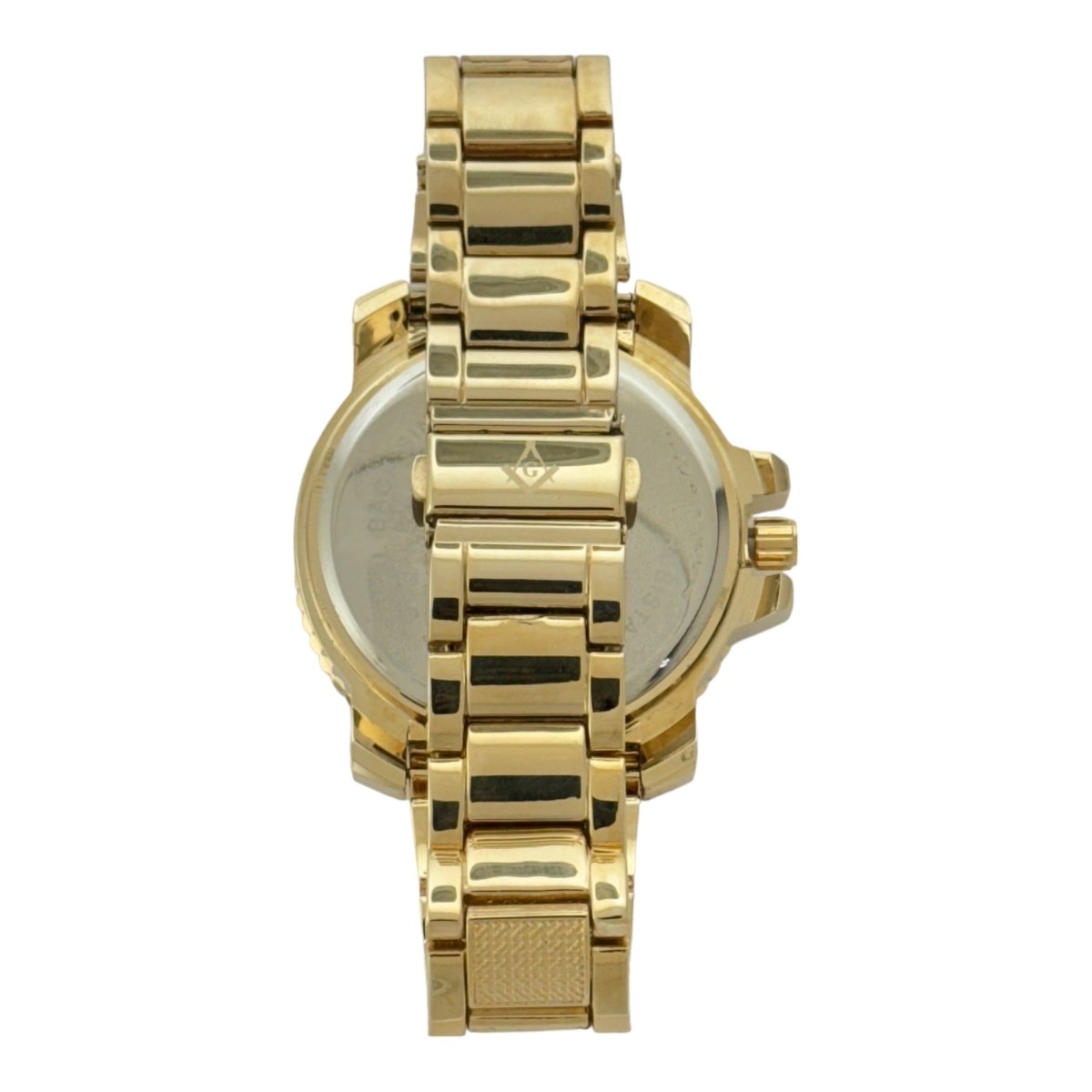 Captain Bling Masonic Gold Stainless Steel Watch: Pave Edition