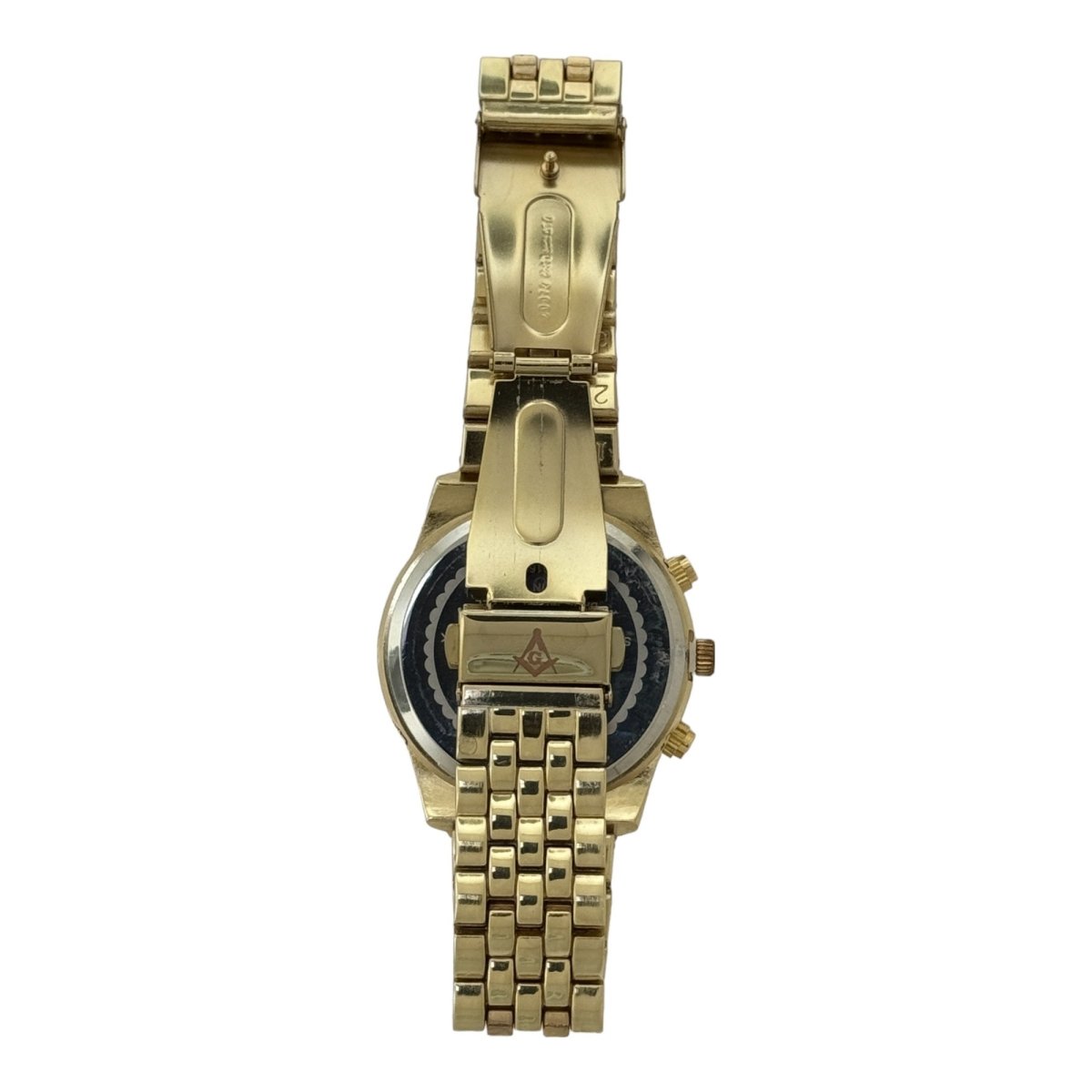 Captain Bling Masonic Gold Stainless Steel Watch: Rose Gold Tone