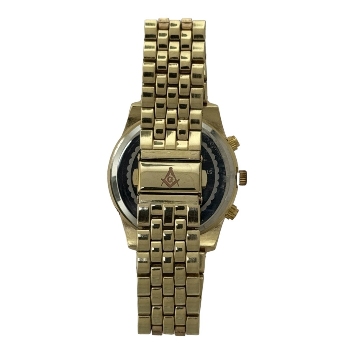 Captain Bling Masonic Gold Stainless Steel Watch: Rose Gold Tone