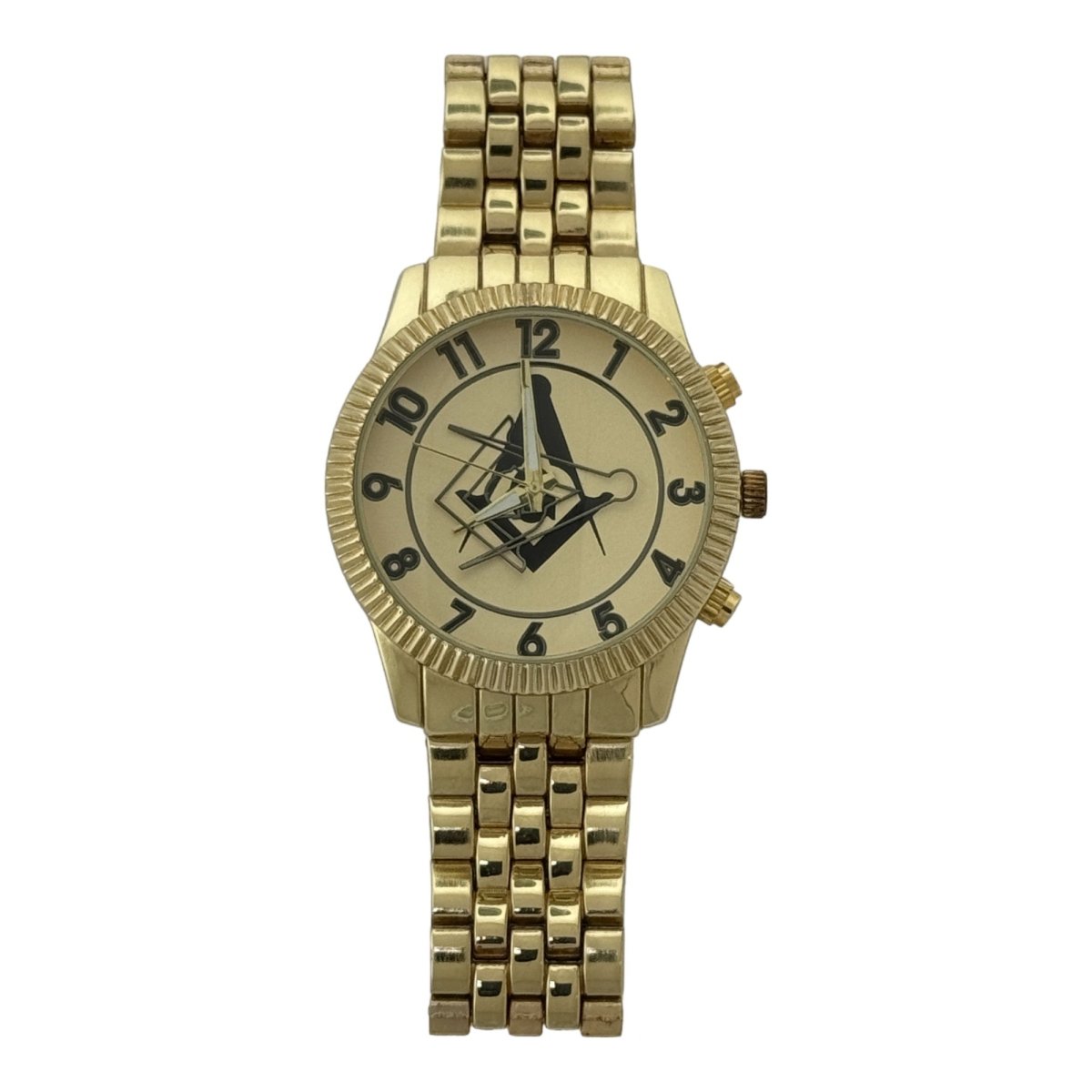 Captain Bling Masonic Gold Stainless Steel Watch: Rose Gold Tone