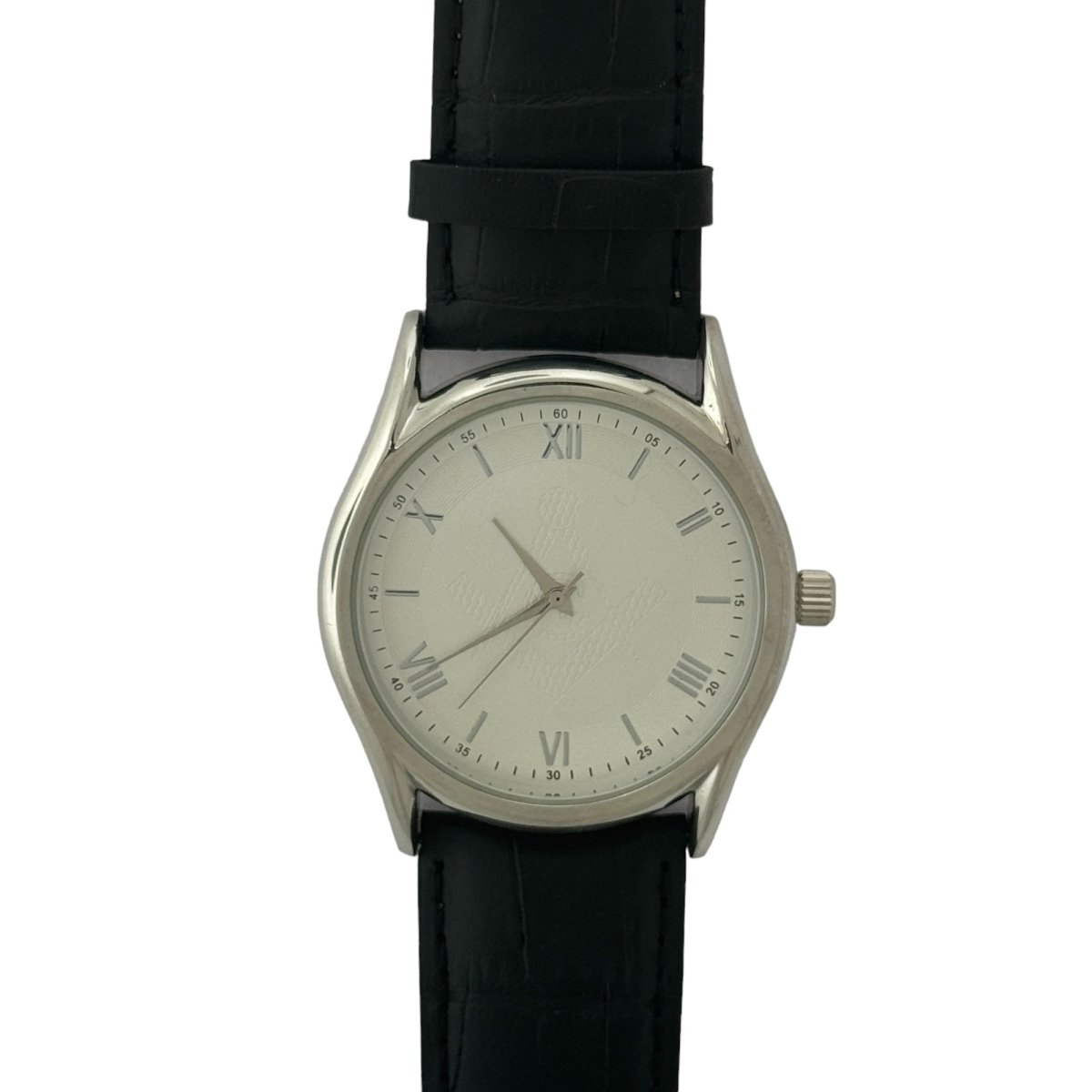 Captain Bling Masonic Leather Watch - White Dial with Roman Numerals