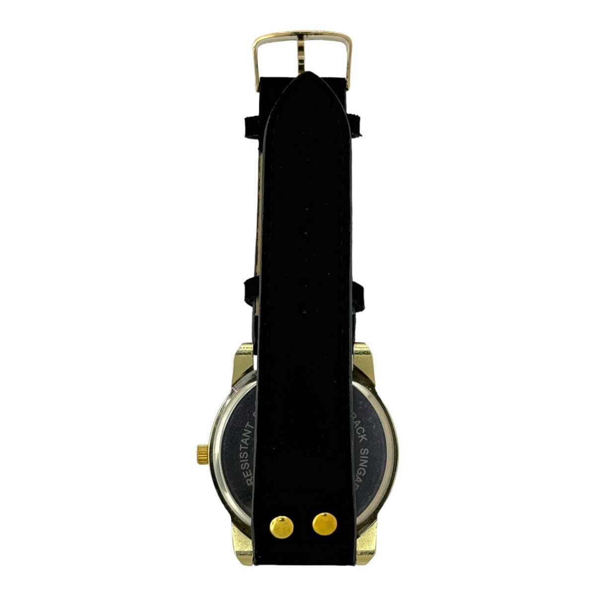 Captain Bling Masonic Nubuck Leather Men's Watch: Gold Tone