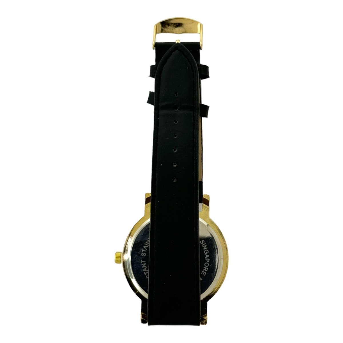 Captain Bling Masonic PU Leather Men's Watch: Gold Tone