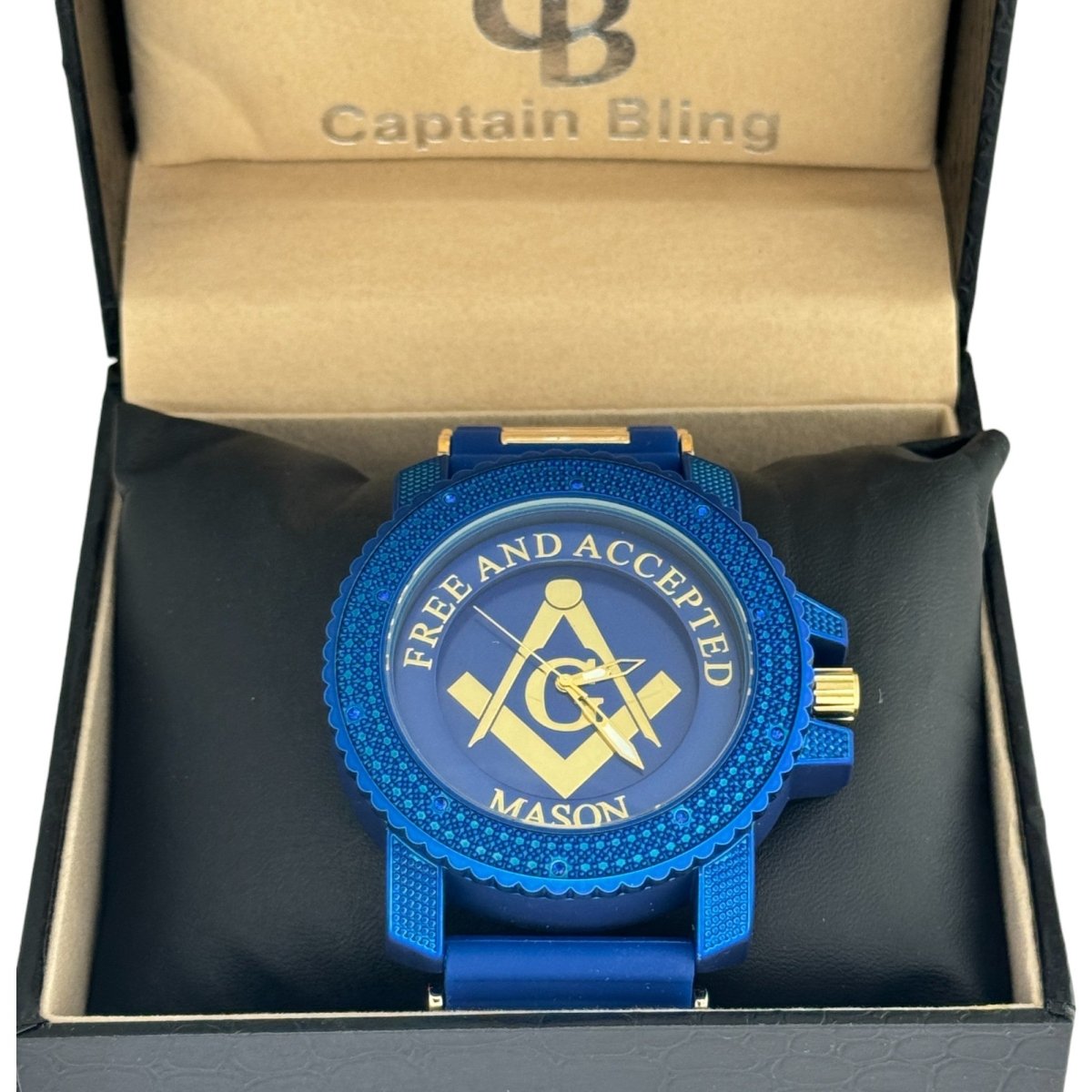 Captain Bling Masonic Silicone Watch - Blue