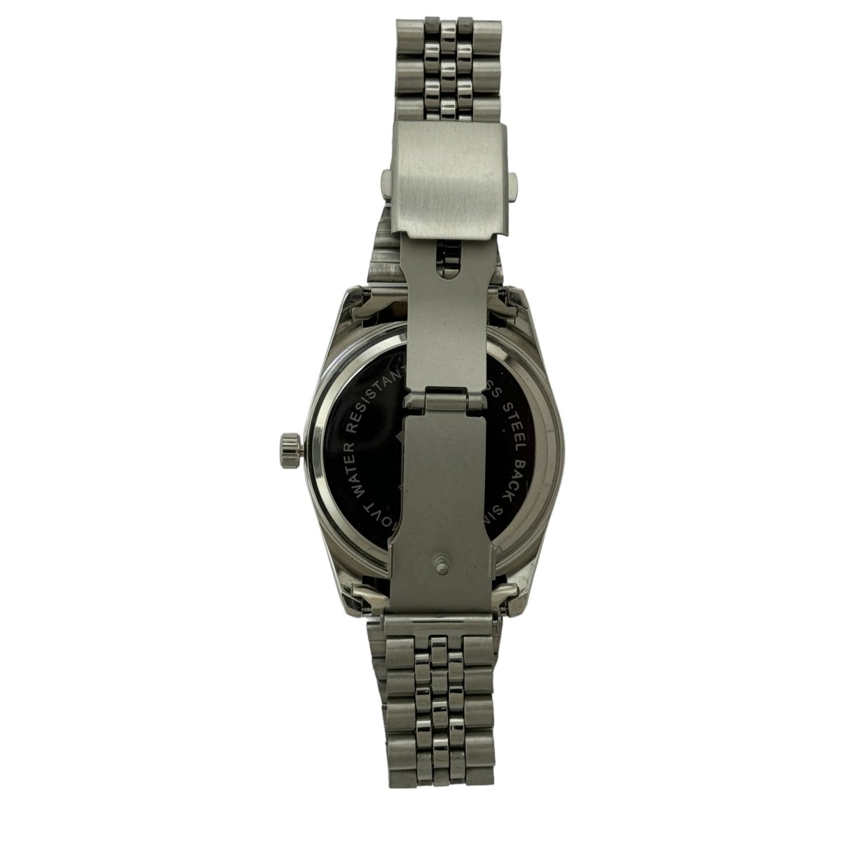 Captain Bling Masonic Silver Stainless Steel Watch: Black Tone with Roman Numerals