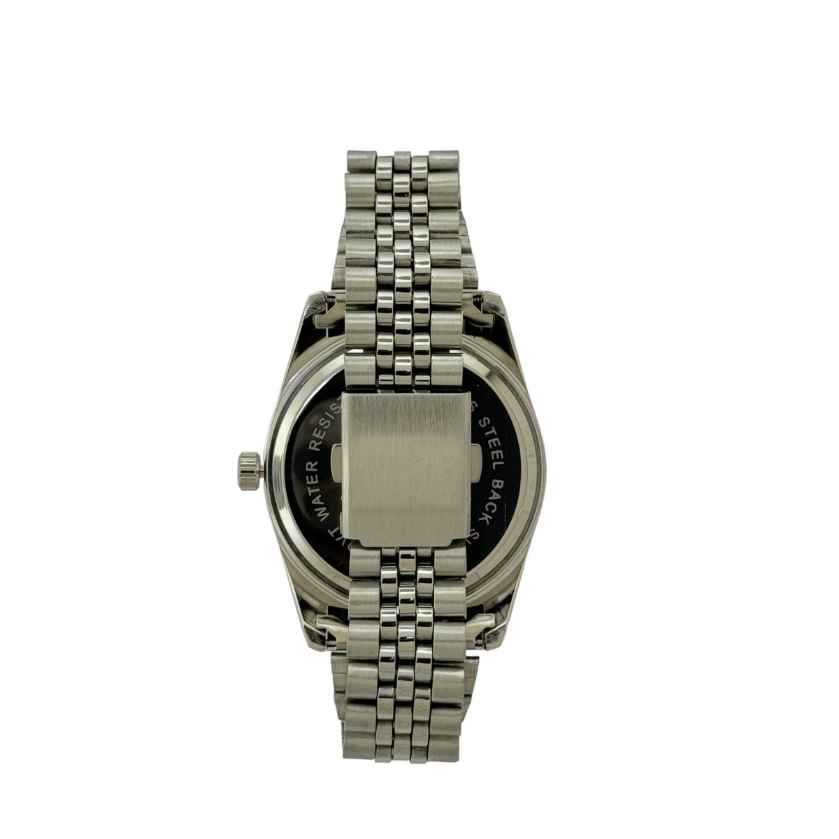 Captain Bling Masonic Silver Stainless Steel Watch: Black Tone with Roman Numerals