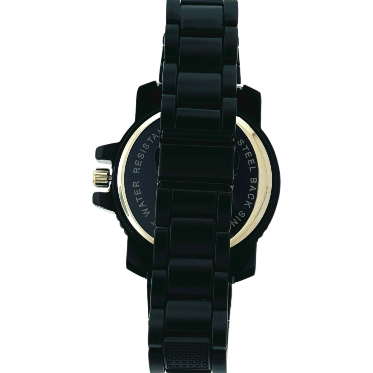 Captain Bling Masonic Watch: Black and Gold Tone Metal Band, Quartz Movement