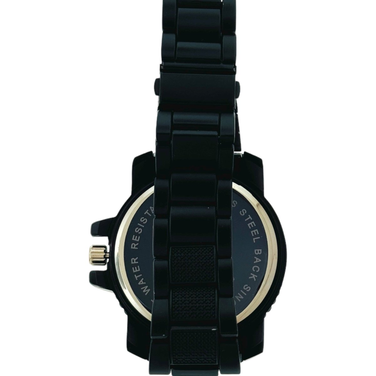 Captain Bling Masonic Watch: Black and Gold Tone Metal Band, Quartz Movement