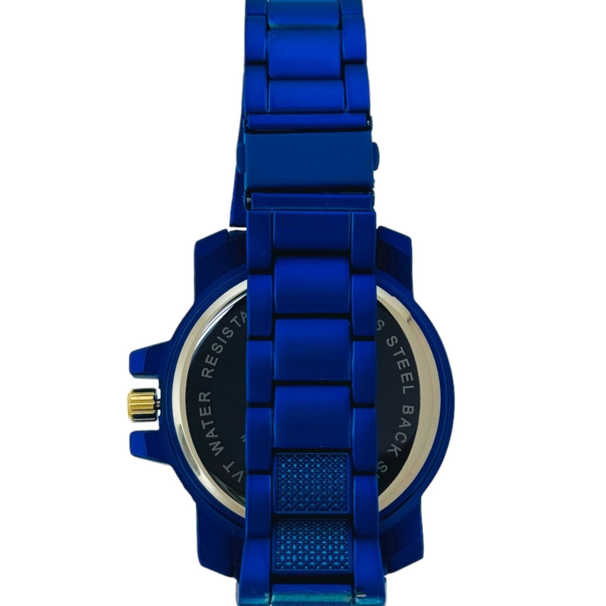 Captain Bling Masonic Watch: Blue and Gold Tone Metal Band, Quartz Movement