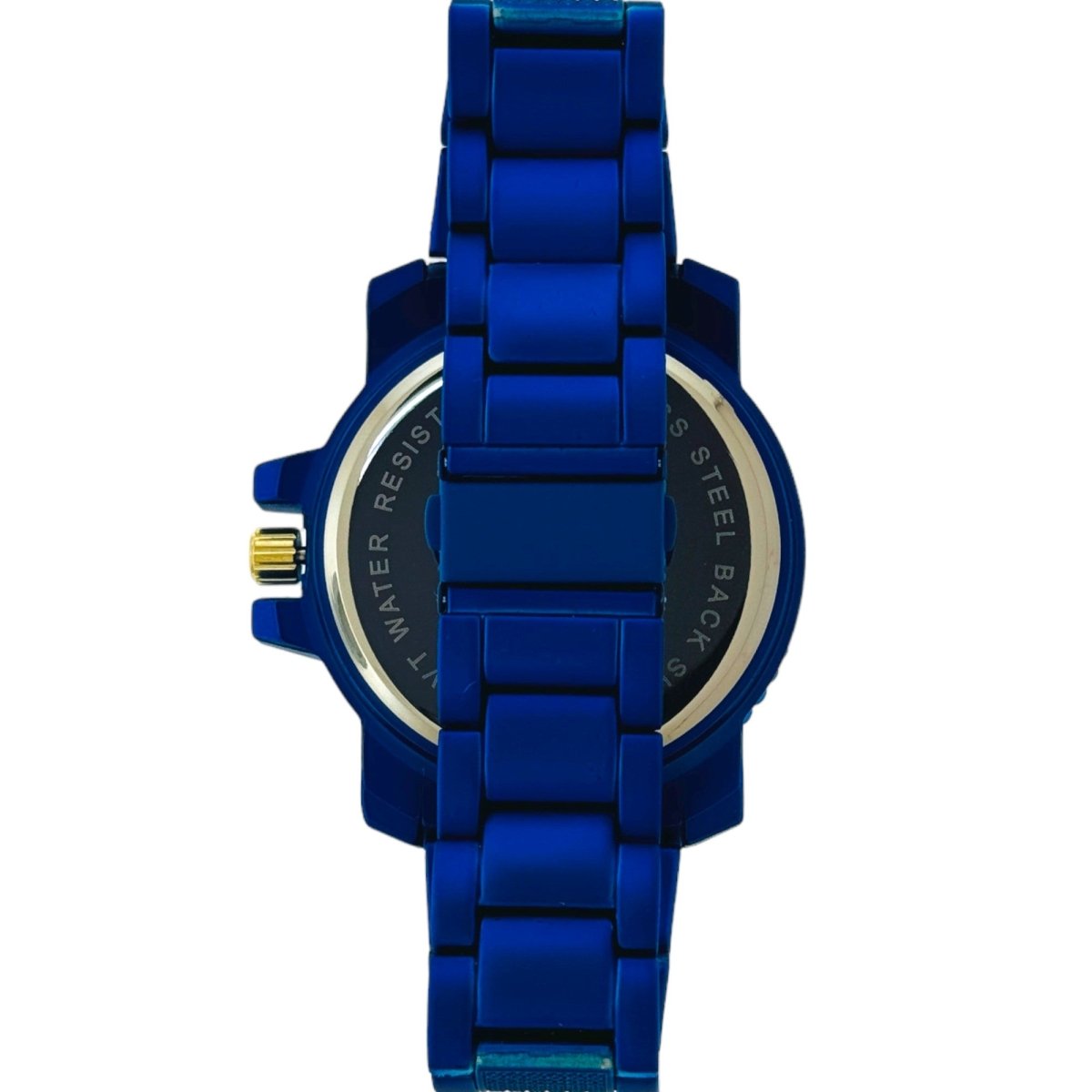 Captain Bling Masonic Watch: Blue and Gold Tone Metal Band, Quartz Movement