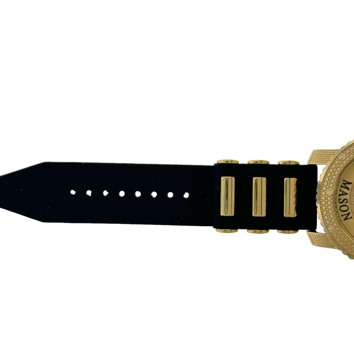 Captain Bling Masonic Watch: Gold Case with Black Rubber Strap