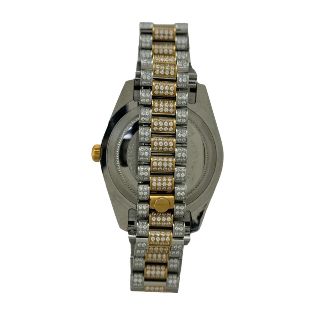 Captain Bling Men's Dual Tone Stainless Steel | Busted Iced Out Watch | CNC Setting